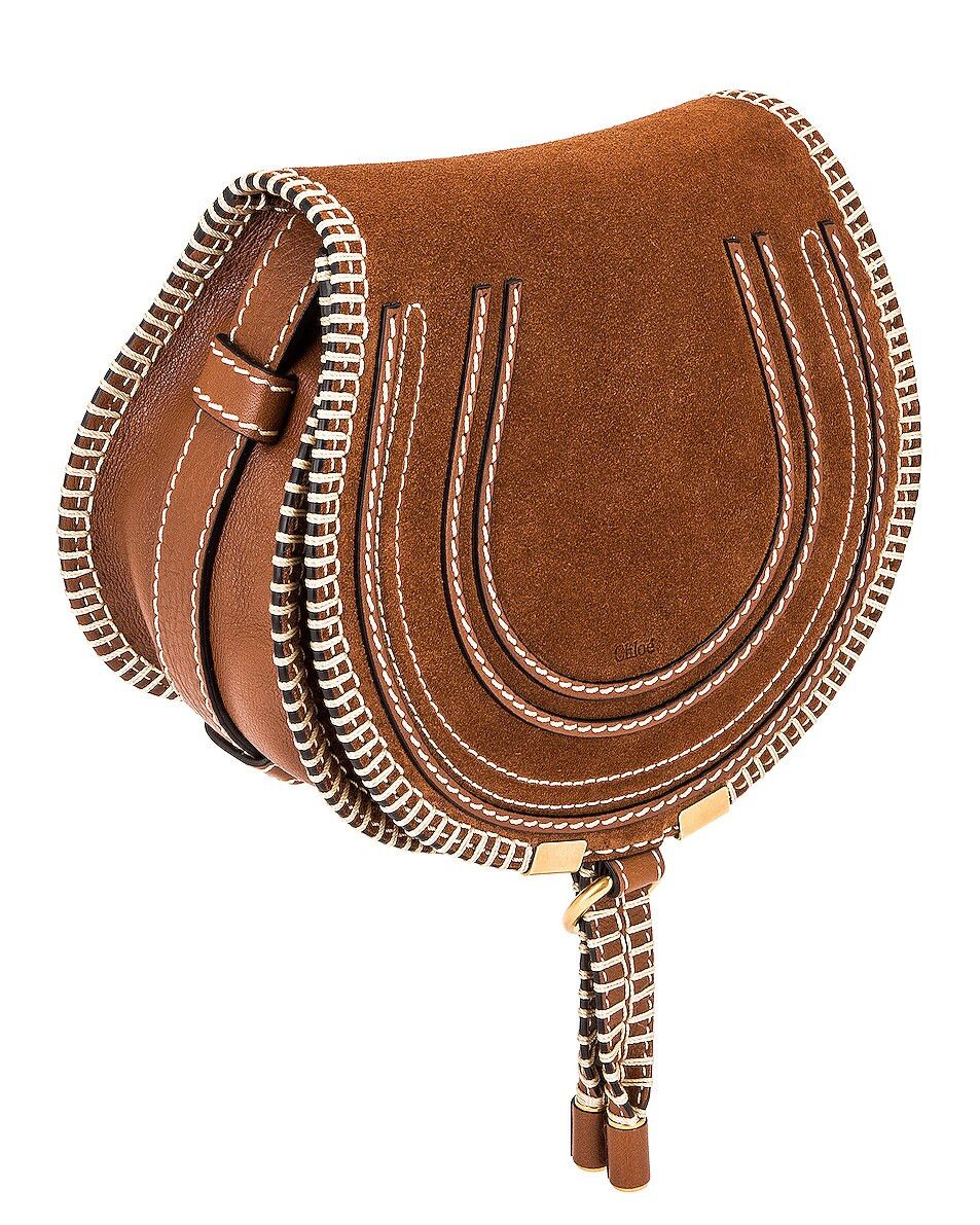Chloe o1tko10125 Size: OS / Suede Small Marcie Saddle Bag Brown Size ONE SIZE - 6 Thumbnail