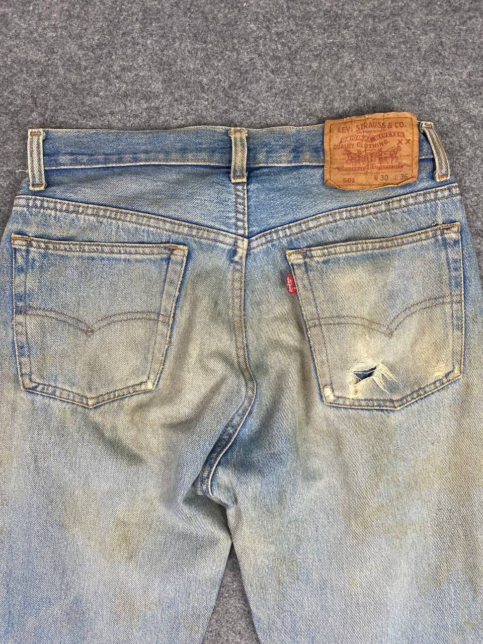 Levi's vintage 90s levis 501 distressed denim nice design Size US 30 / EU 46 - 3 Thumbnail