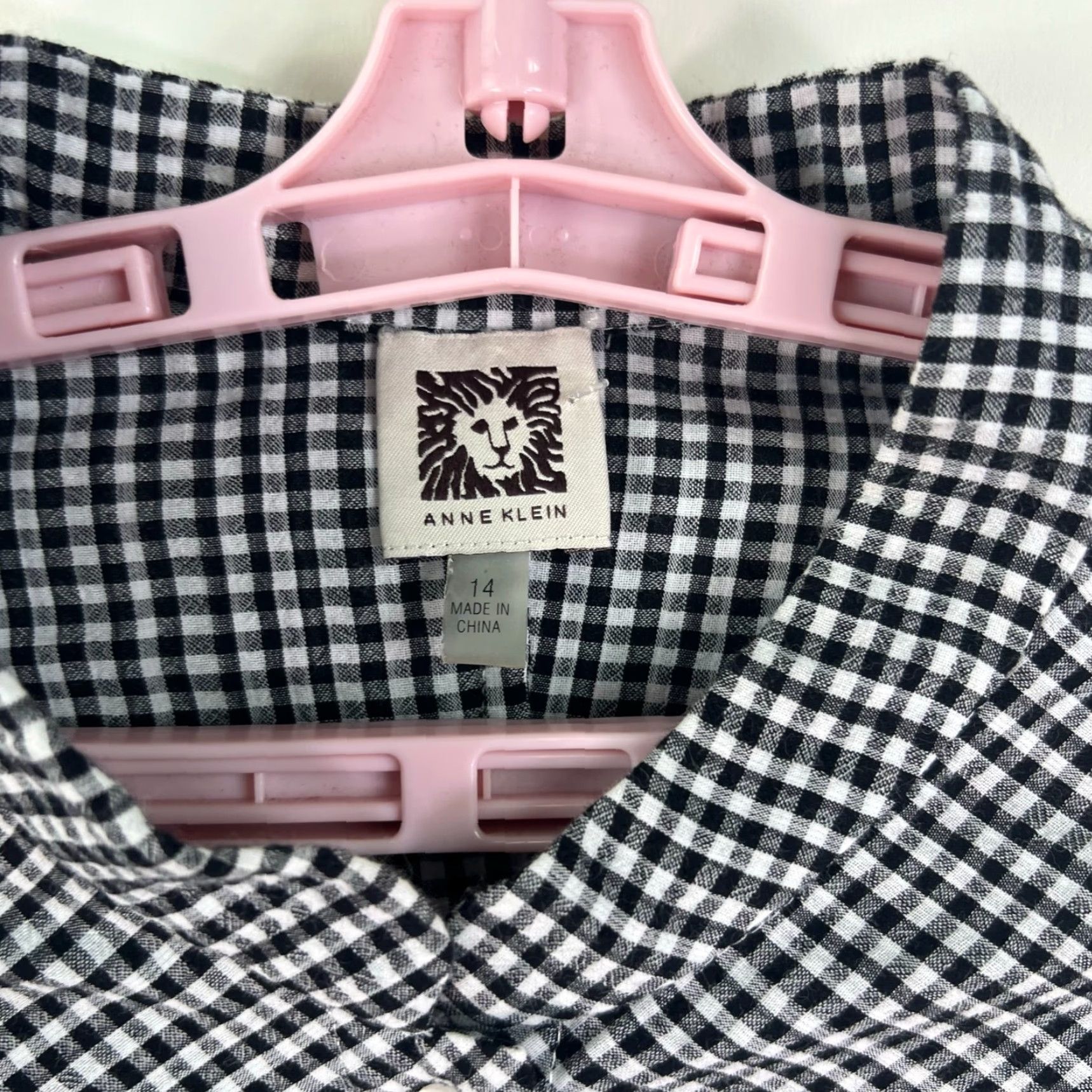 Anne Klein Anne Klein Tunic Top Women's Plus Size 14 Plaid Button Up Black White Sharkbite Casual Business Workwear Shirt Womens Size XL / US 12-14 / IT 48-50 - 3 Thumbnail