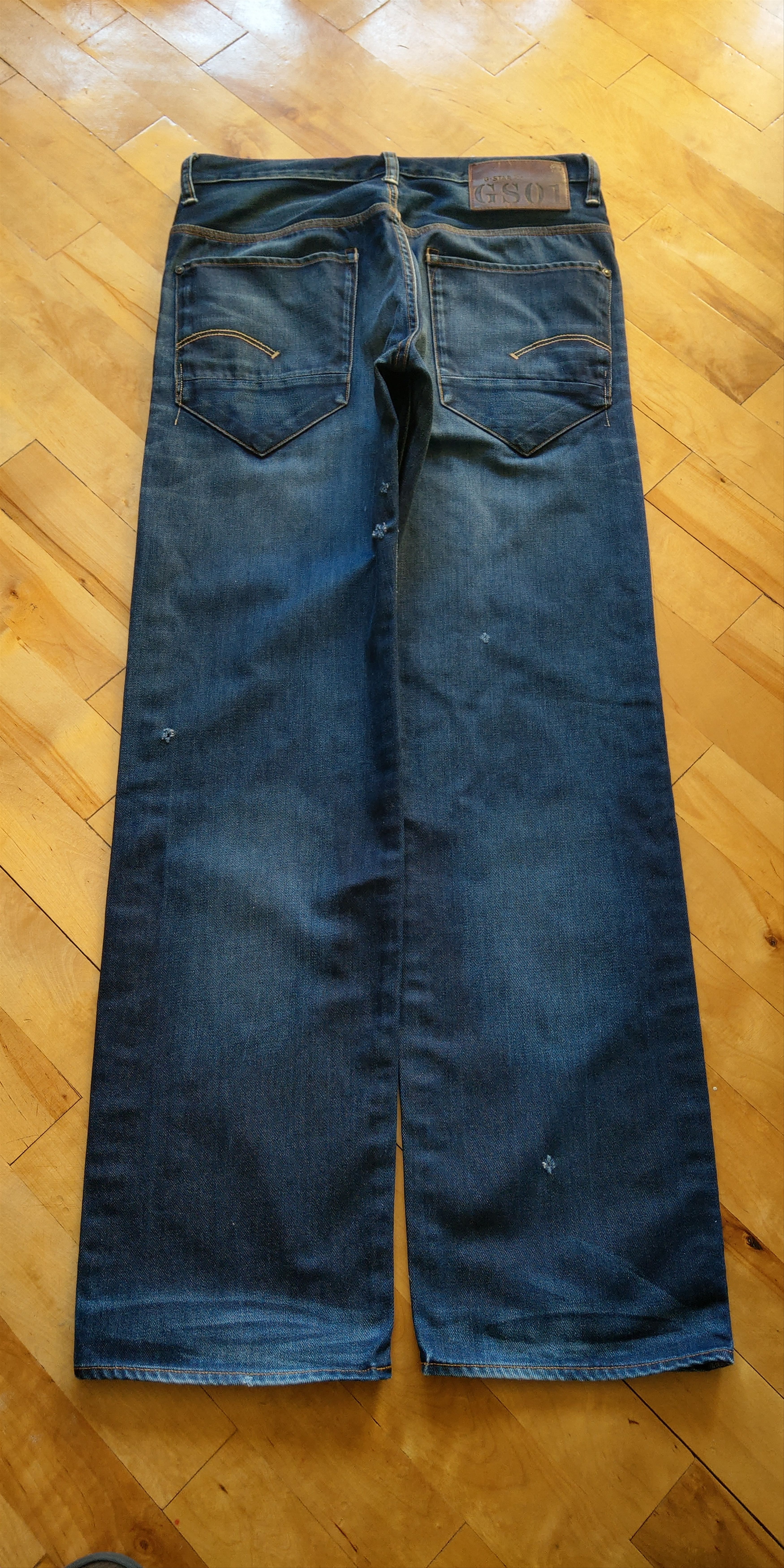 G-Star Flared Raw Denim Stacked Pants Skinny Baggy Alt Neo Goth 31 Size US 31 - 2 Thumbnail