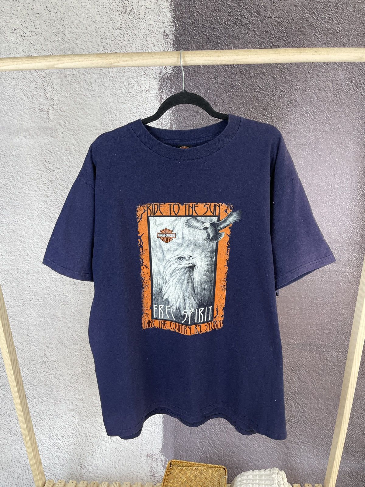 Harley Davidson Harley-Davidson vintage 2002 Tee Ride To the Sun Free Spirit Size US XL / EU 56 / 4 - 1 Thumbnail