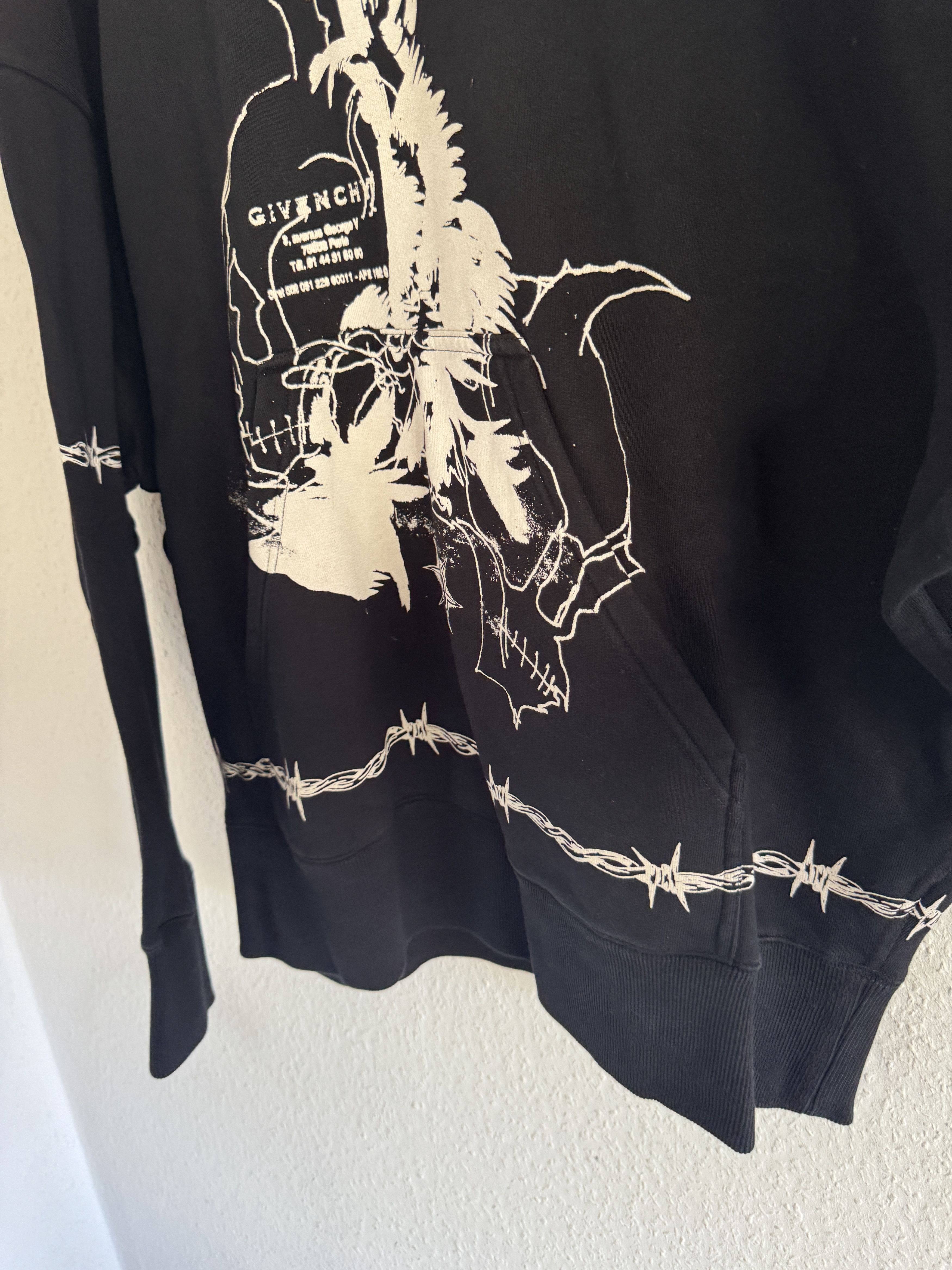 Givenchy Black Barbed Wire Eagle Oversized Hoodie Size US S / EU 44-46 / 1 - 5 Thumbnail