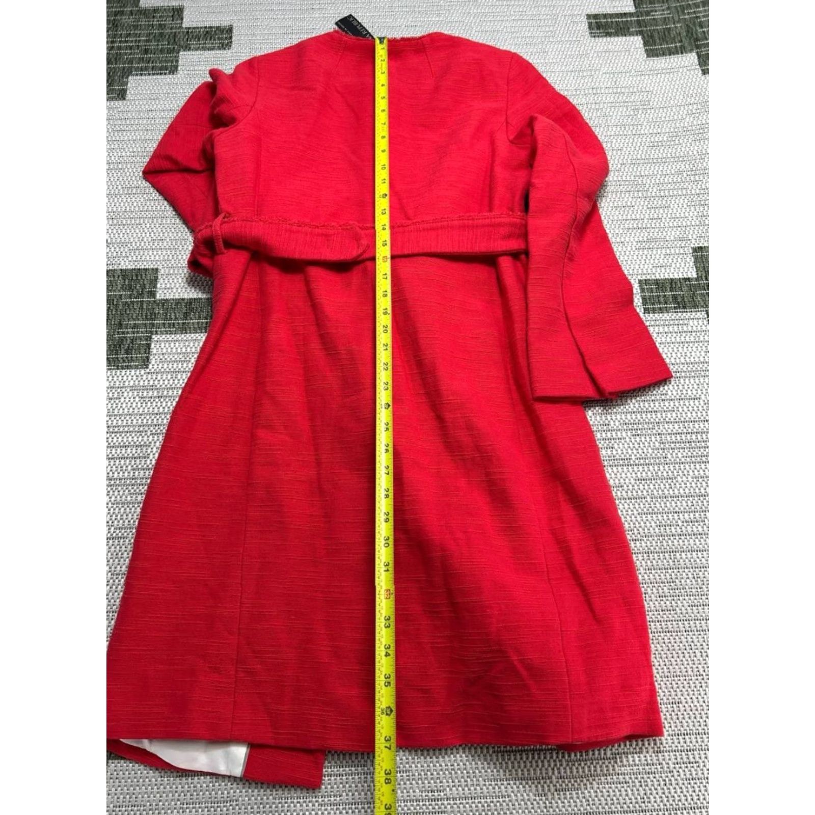 Banana Republic Banana Republic Coat Womens Small Red Textured Cotton Blend Belted Waist New Coat Special? Size S / US 4 / IT 40 - 4 Thumbnail