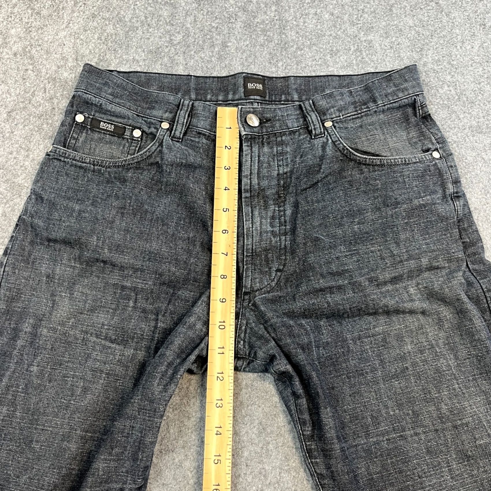 Hugo Boss HUGO BOSS Jeans Regular Straight 32 32 Vintage Dark Wash Cotton Mens Jeans 5-Pocket Design Leather Logo Button Size US 32 / EU 48 - 5 Thumbnail
