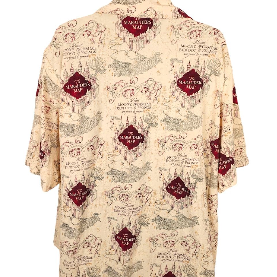 Vintage Harry Potter Camp Shirt Mens Size 2XL Marauders Map All Over Print HANDMADE Size US XXL / EU 58 / 5 - 5 Thumbnail
