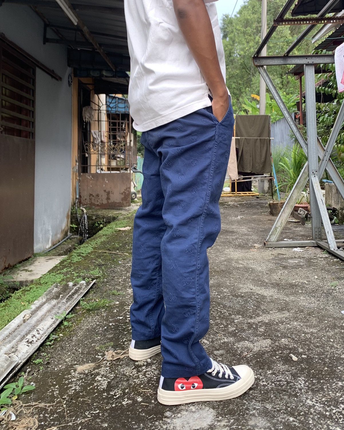 Issey Miyake 👹Issey Miyake Ne-Net Embroidery Cats Monogram Pants Size US 30 / EU 46 - 8 Thumbnail