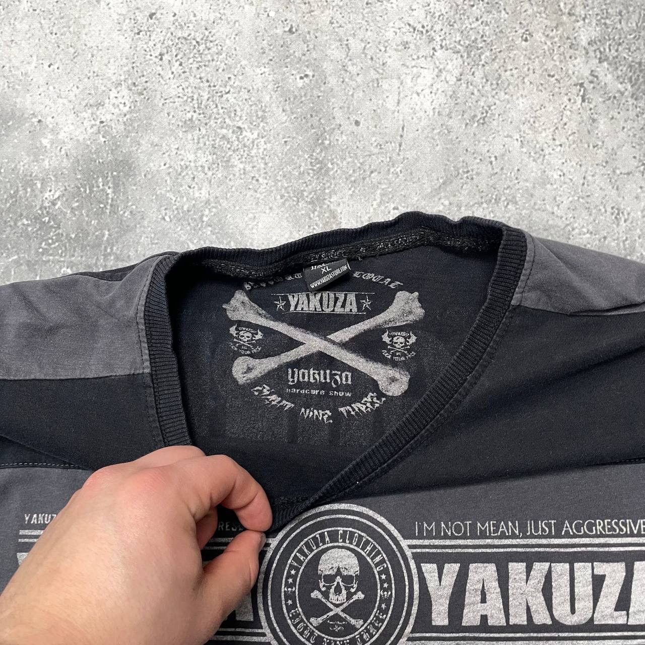 Japanese Brand Yakuza Aggressive Y2K T Shirt Black/ Gray Size XL Size US XL / EU 56 / 4 - 5 Thumbnail