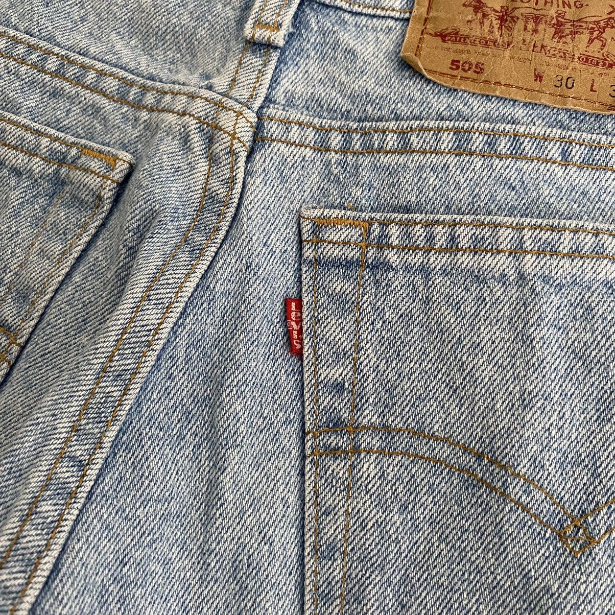 Levi's Vintage 1991 Levis 505 Light Blue Denim Shorts Jorts Cut Off Size US 29 - 13 Thumbnail