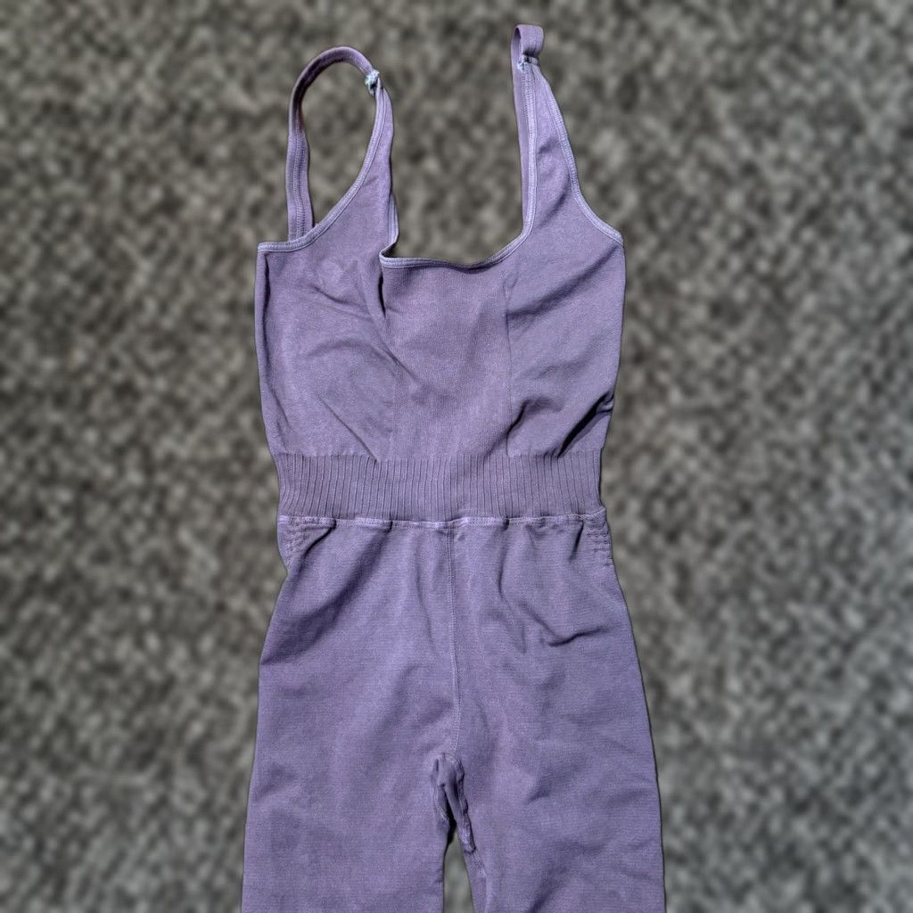 Free People Free People Movement Jumpsuit Sleeveless XS/S Nutmeg Pink Good Karma Bohemian Knit One-Piece Solid Womens Size 28" / US 6 / IT 42 - 1 Thumbnail
