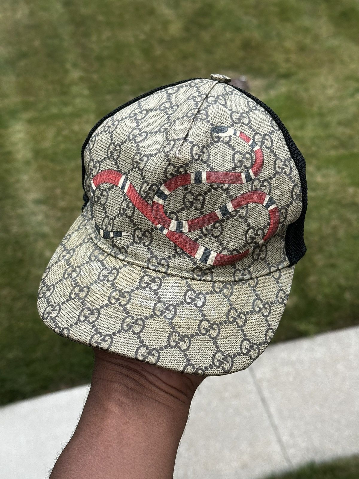 Gucci Kingsnake Camouflage Baseball Cap with Box Gucci Kingsnake Print GG Supreme Canvas | Mercari main image 3
