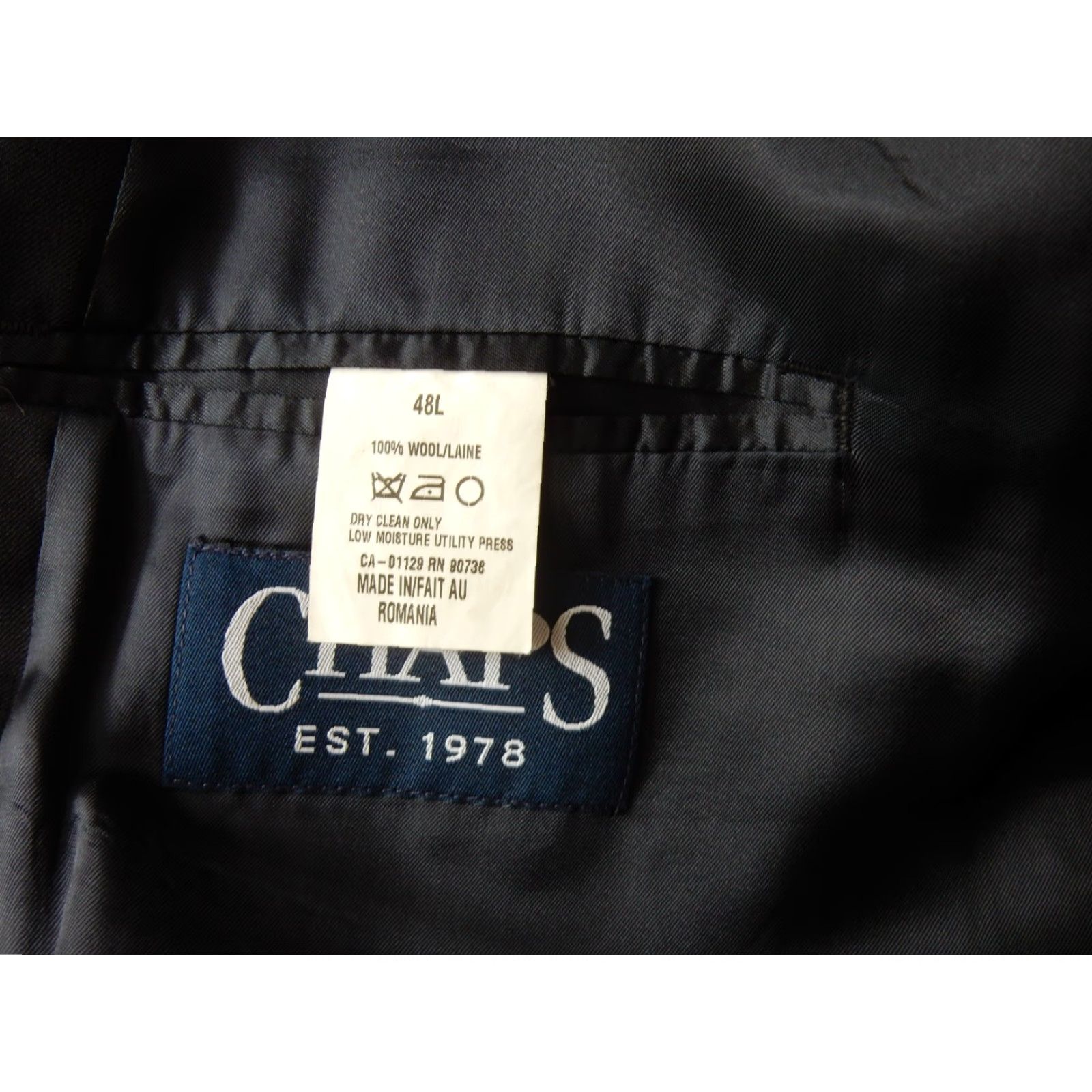 Chaps VTG Chaps Ralph Lauren Men’s Blazer Sport Coat Jacket 48L Blue Solid - Two Button - 1 Piece - Regular Fit Mens Blazer Size 48R - 6 Thumbnail