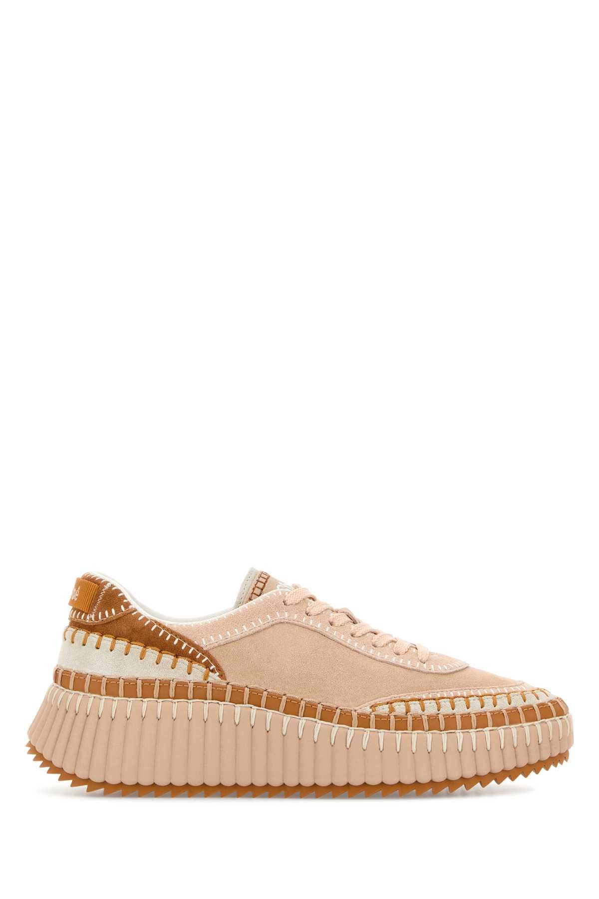 Chloe Pink Suede Nama Sneakers Size US 10 / IT 40 - 1 Thumbnail