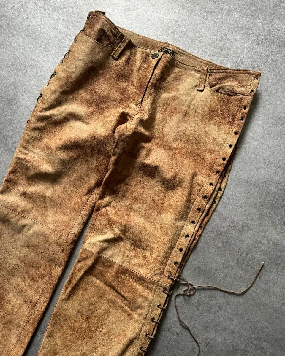 Vintage 2000s Plein Sud Artisanal Marble Leather Pants Size 30" / US 8 / IT 44 - 4 Thumbnail