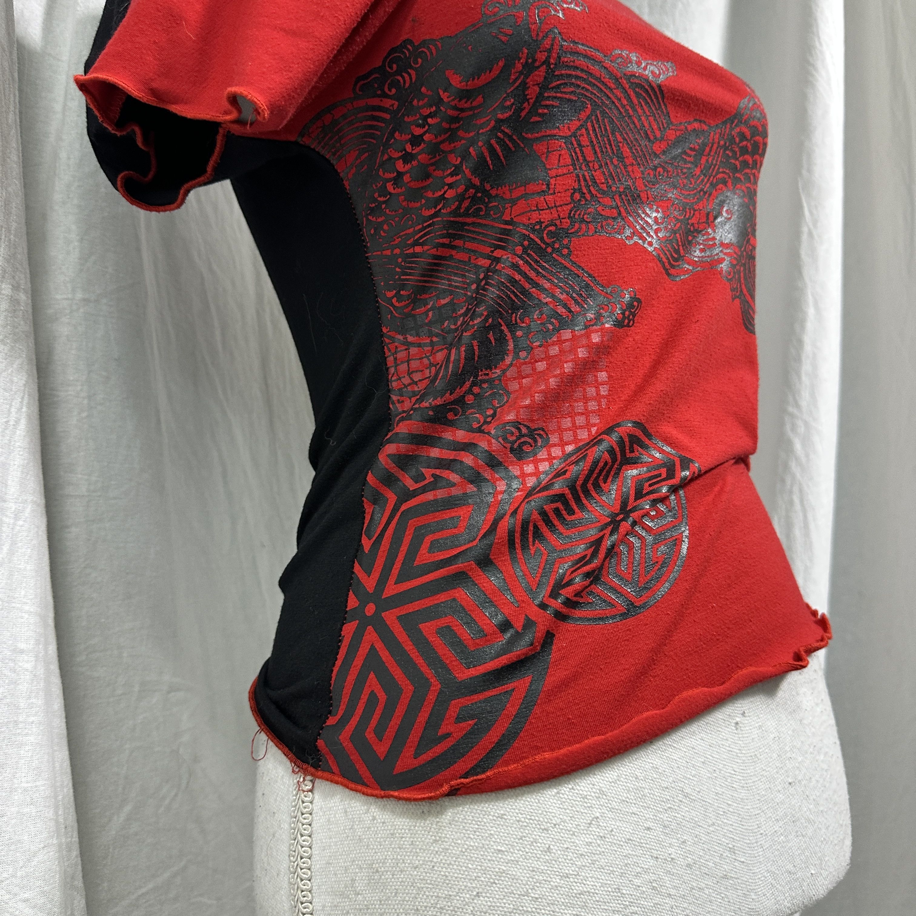 Vintage Vintage Avant Garde Grunge Printed Top Y2K Size S / US 4 / IT 40 - 4 Thumbnail