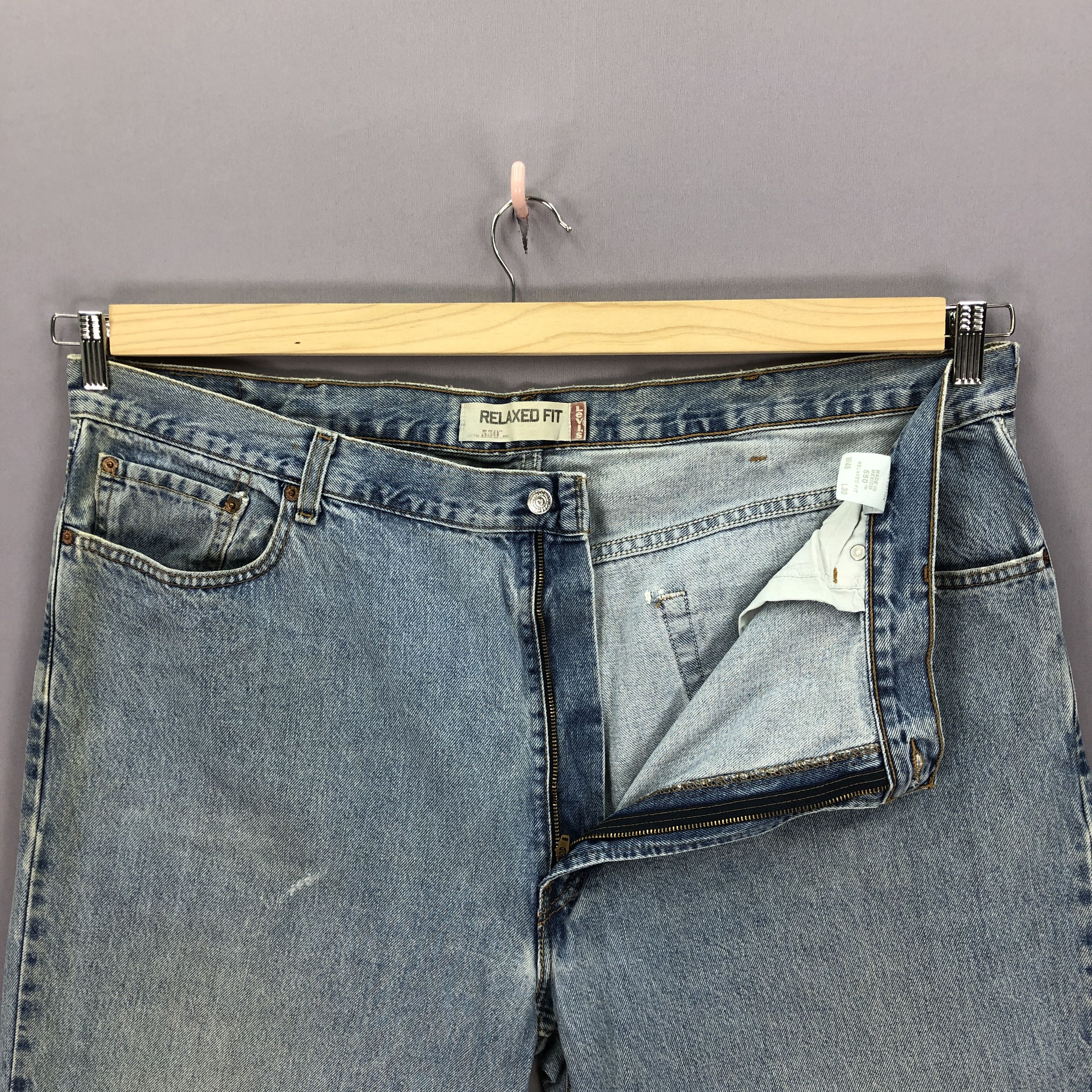 Levi's Vintage Levis Light Wash Faded Jeans Levi's 550 Baggy Denim Size US 44 / EU 60 - 6 Thumbnail