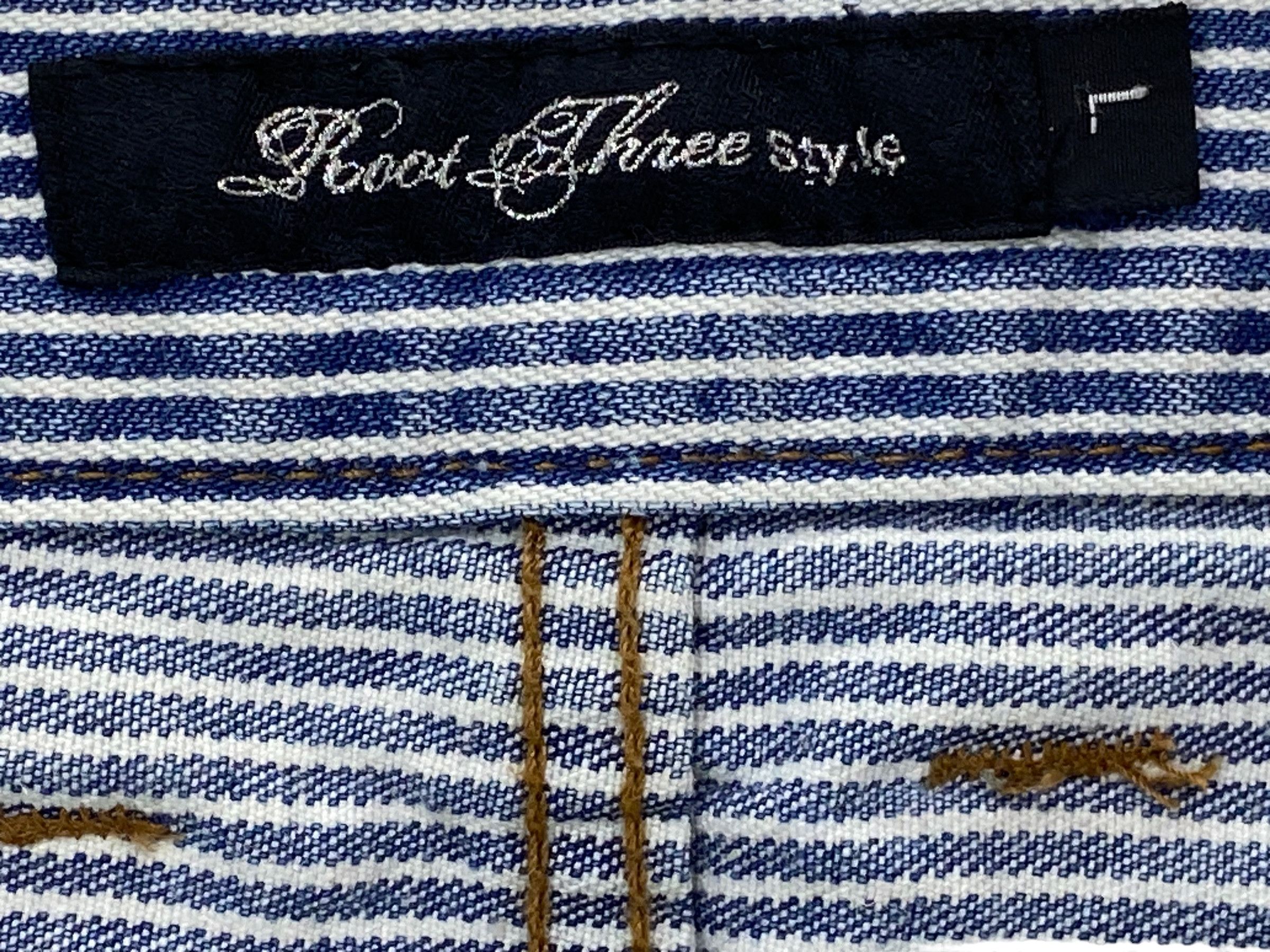 Japanese Brand Root Three Jeans Stripes Hickory Japanese Brand Pants Size US 31 - 8 Thumbnail