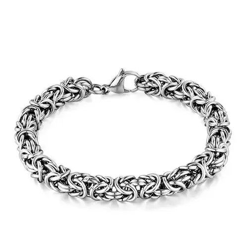 Bead Bracelet x Jewelry Byzantine Chain Bracelet in Silver, Men's