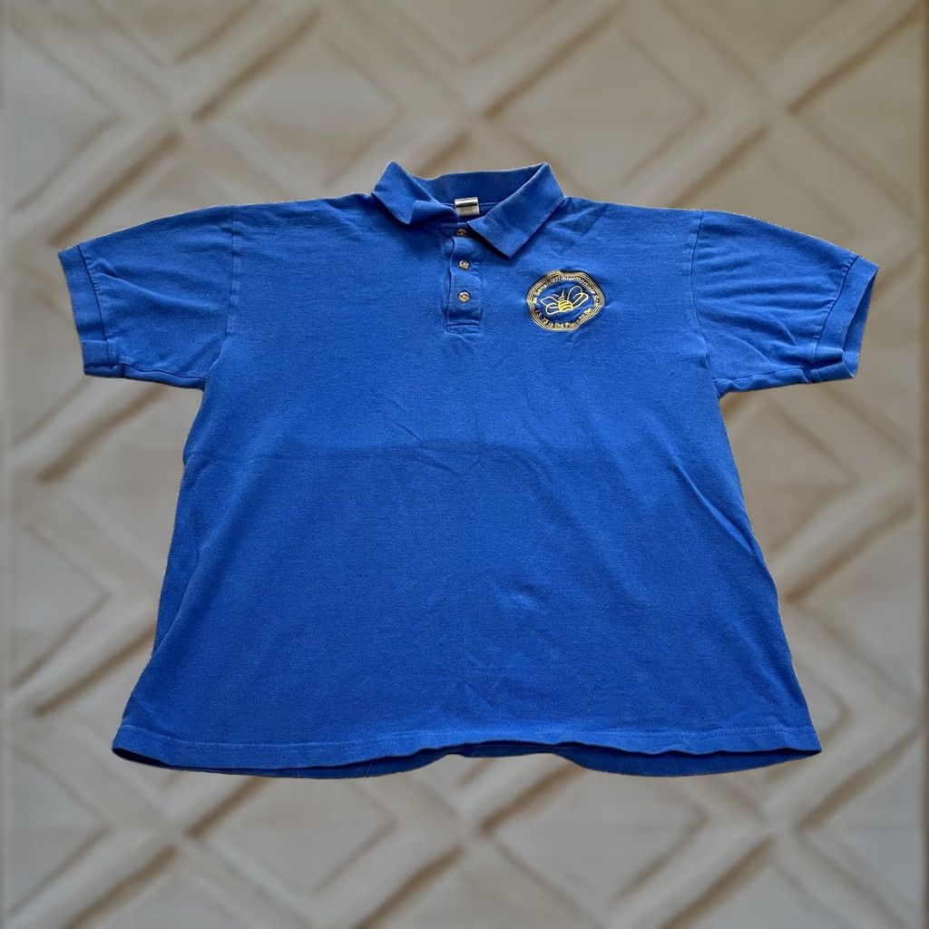 Gildan VINTAGE Gildan Ultra Cotton Polo Shirt Mens L Blue Short Sleeve Collar Polo Shirt 42 Chest Golf Preppy Summer Spring Mens Size US L / EU 52-54 / 3 - 1 Thumbnail