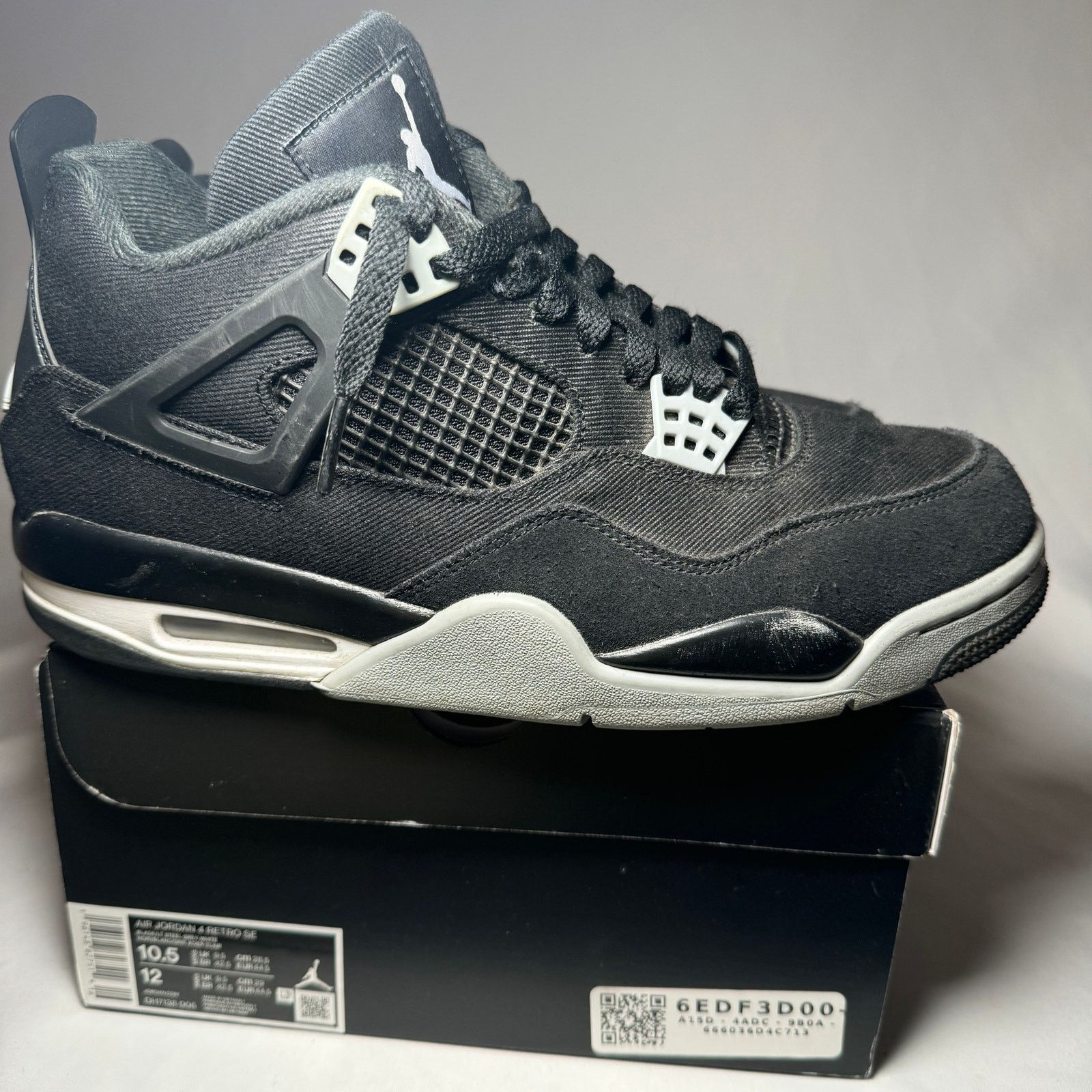 Jordan Brand × Nike Size 10.5 - Air Jordan 4 Retro SE Black Canvas Men's Shoes Size US 10.5 / EU 43-44 - 1 Thumbnail