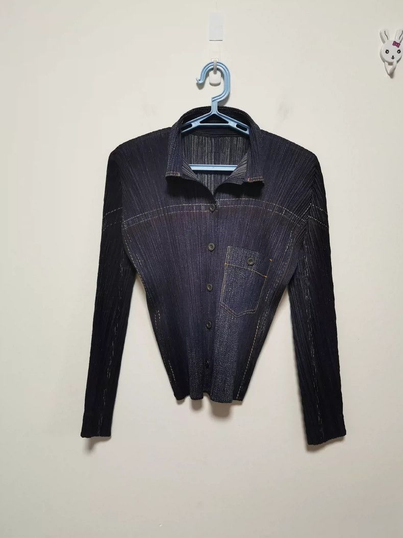 Issey Miyake Issey Miyake Pleated Denim Jacket - dmc Size US M / EU 48-50 / 2 - 1 Thumbnail