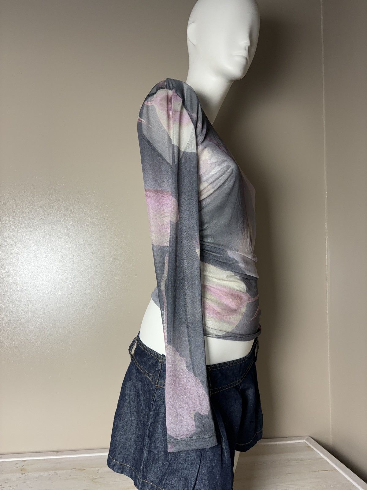 Vintage Mesh vintage floral long sleeve top Size M / US 6-8 / IT 42-44 - 3 Thumbnail