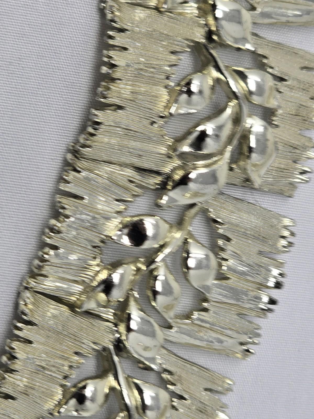 Other Vintage Lisner Silver Tone Leaf Link Bracelet 7” – Textured Size ONE SIZE - 2 Thumbnail