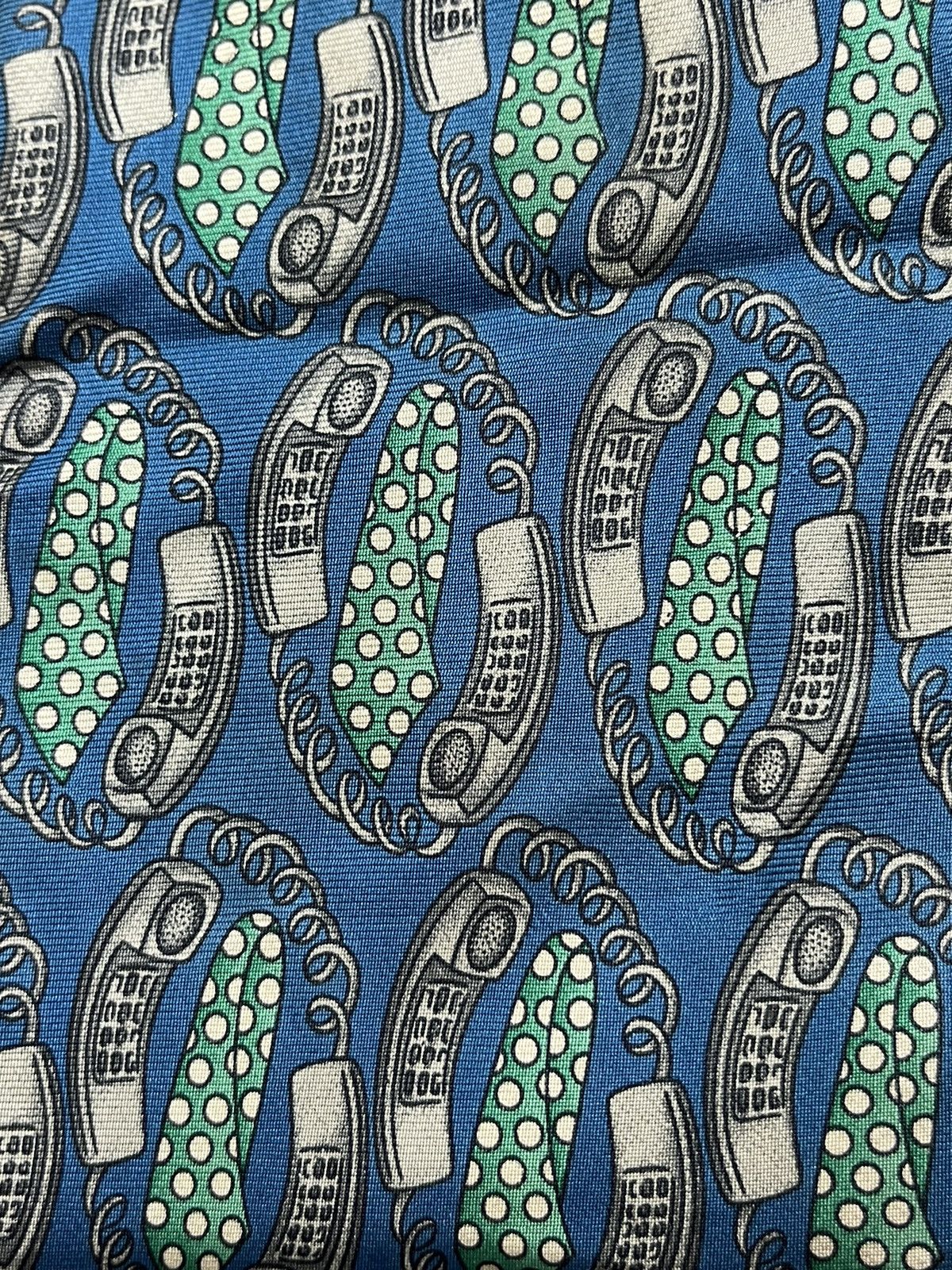 Fendi Rare!! Vintage Fendi Telephone Retro Motif Tie 100% Silk Size ONE SIZE - 3 Thumbnail