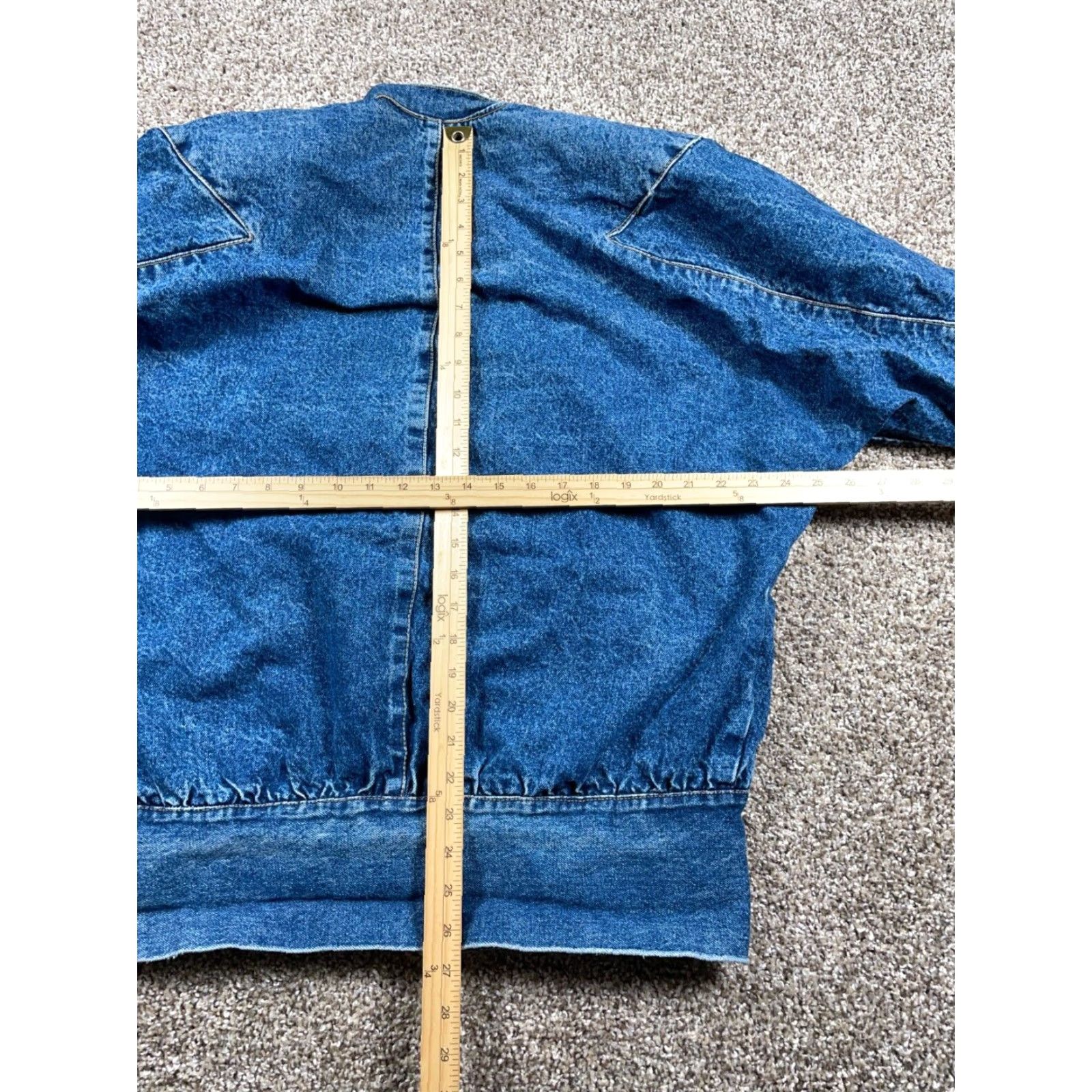 Denime Vintage 90s Oversized Denim Blazer Women's Small Casual Cotton Blue Stone Wash Size S / US 4 / IT 40 - 6 Thumbnail