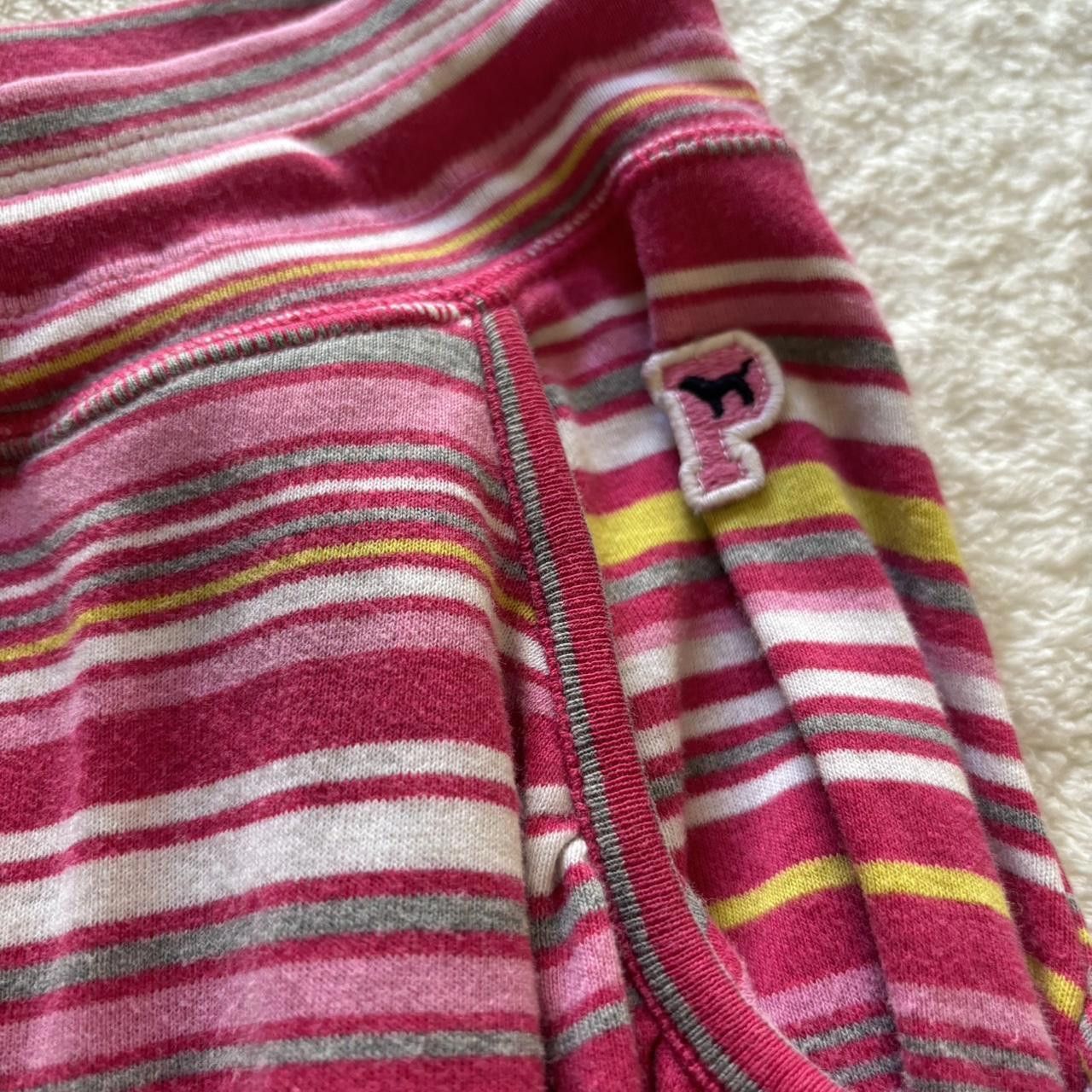 Designer Vintage Y2k Victoria's Secret Pink Striped Pajama sweatpants Size 30" / US 8 / IT 44 - 2 Thumbnail