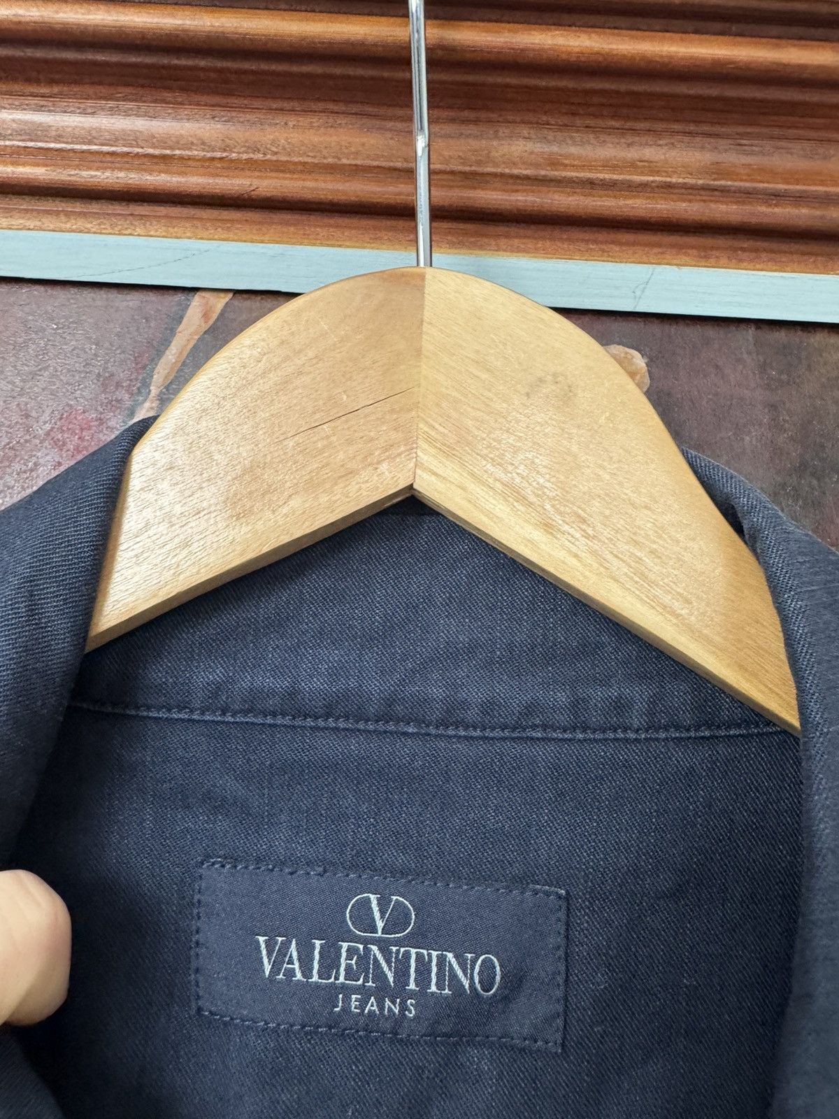 Valentino Vintage VALENTINO Jeans Overshirt Luxury Button Up Washed Size US L / EU 52-54 / 3 - 6 Thumbnail