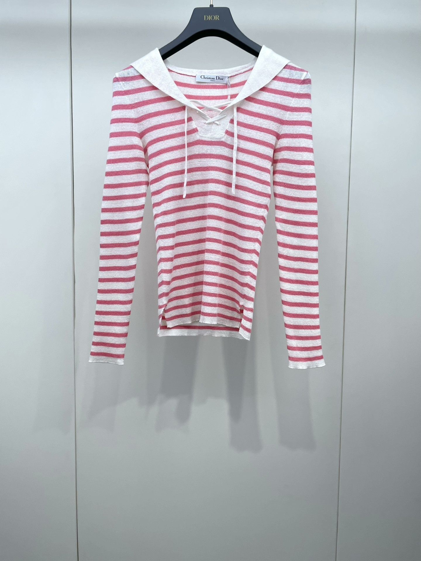 Dior Dior Pink Striped Sailor Collar Knit Size XXS / US 00 / IT 34 - 1 Thumbnail