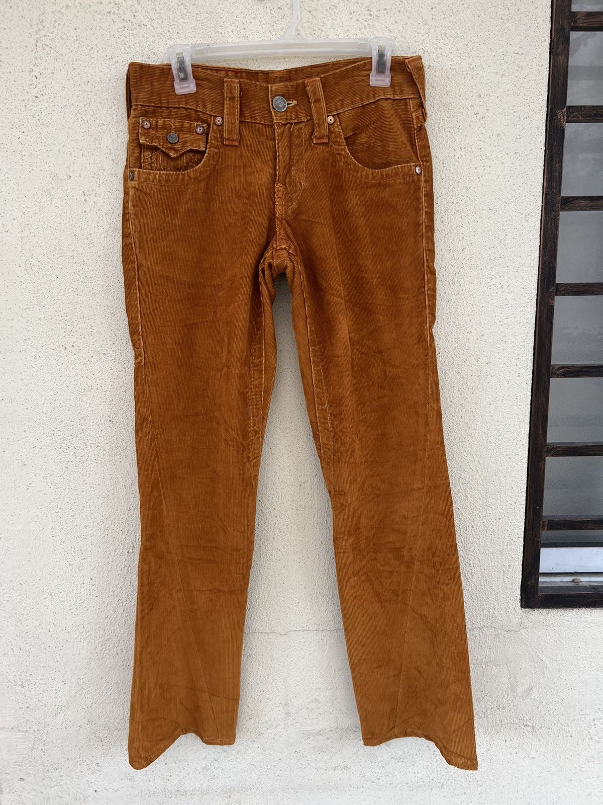 True Religion Vintage 2000s True Religion #803 Orange Corduroy Flare Pant Size US 28 / EU 44 - 6 Thumbnail