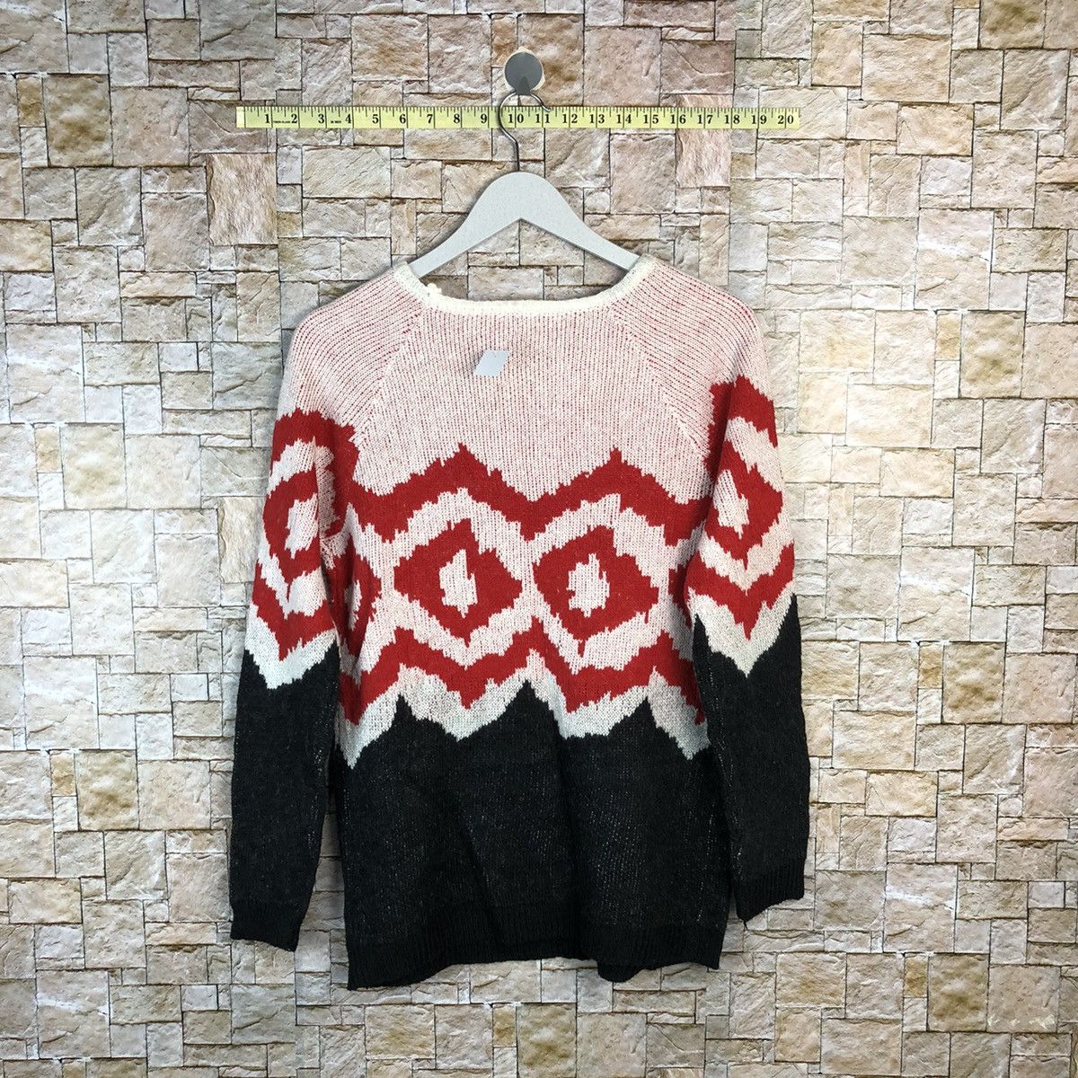 Homespun Knitwear × Japanese Brand KJ Collection Red Knitwear #A1107 Size M / US 6-8 / IT 42-44 - 12 Thumbnail