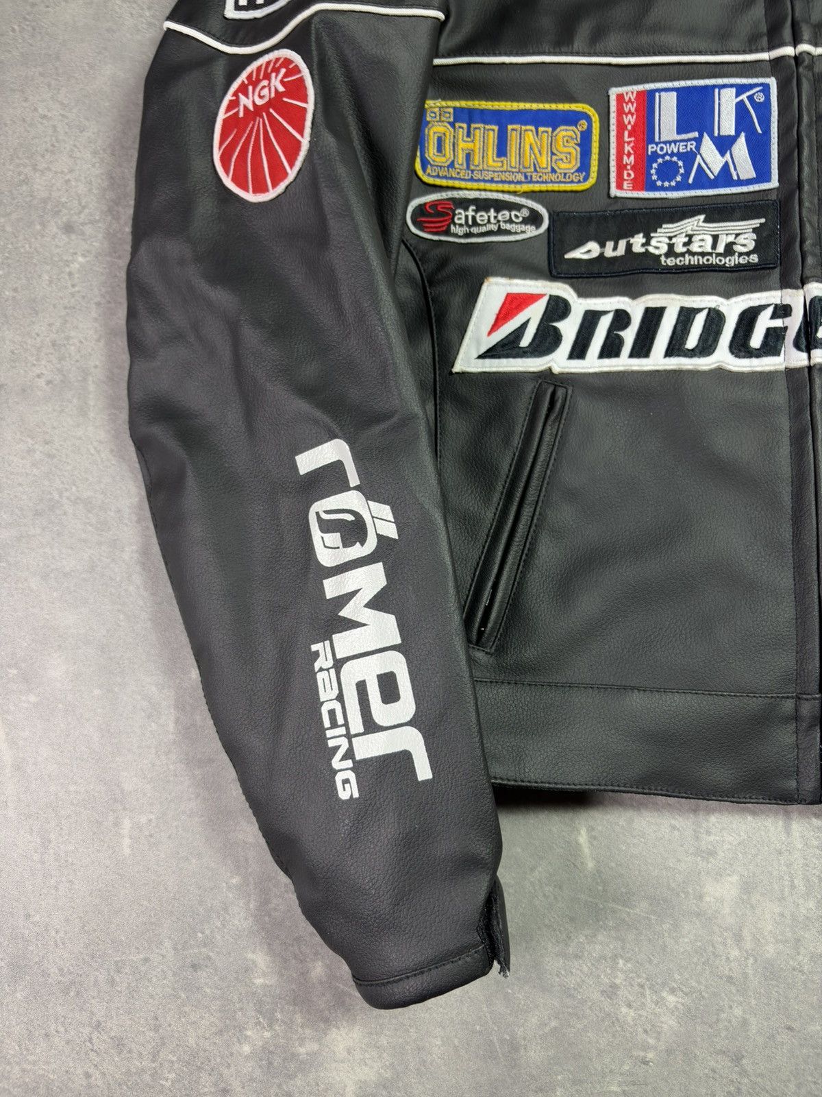 NASCAR Roleff Bridgestone Castrol Logos Racing Jacket Moto PVC M Size US M / EU 48-50 / 2 - 4 Thumbnail