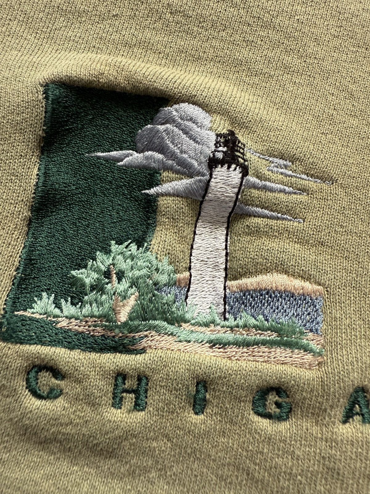 Vintage Vintage 90s Michigan Lighthouse Embroidered Sweatshirt Size US M / EU 48-50 / 2 - 3 Thumbnail