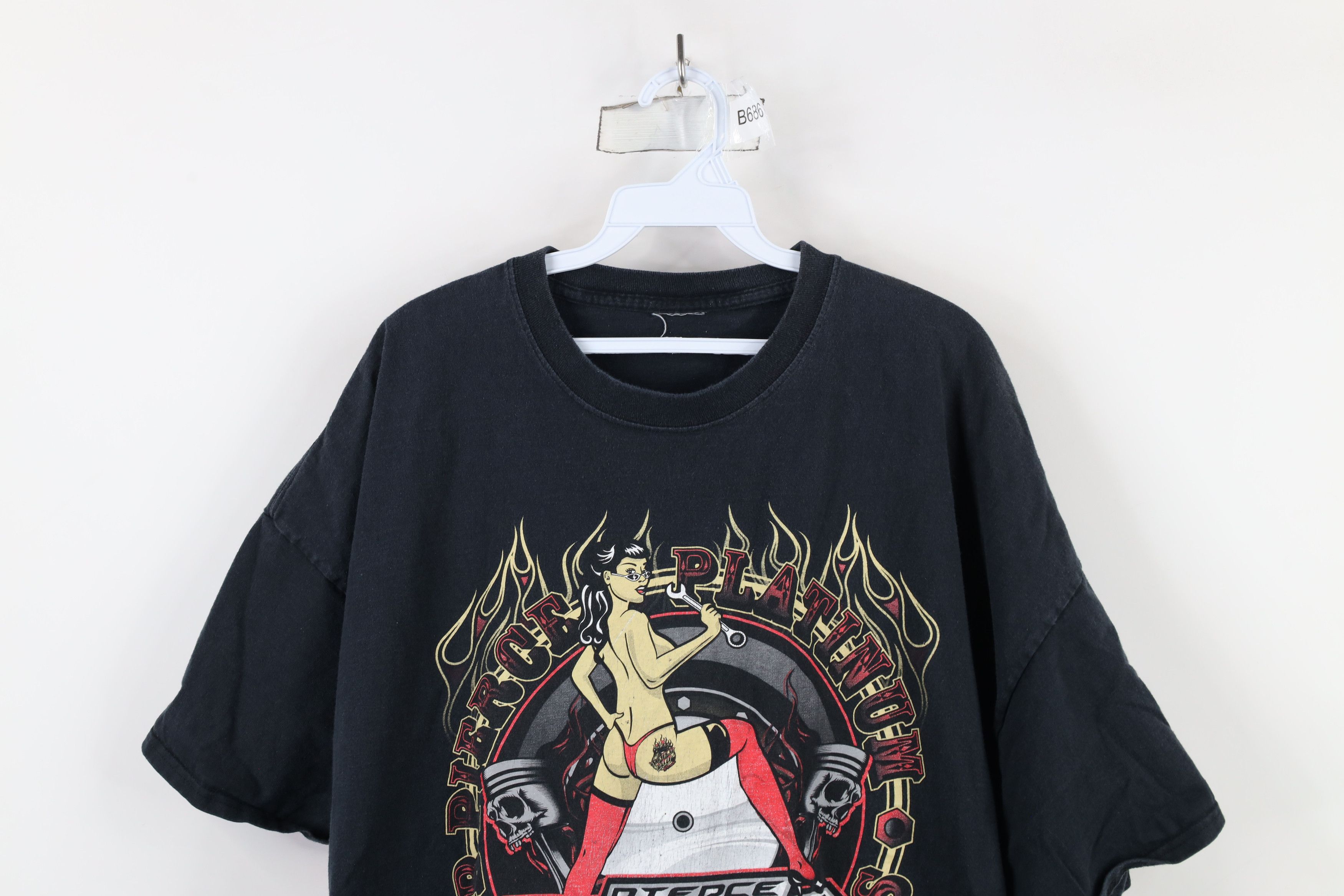Vintage Y2K Streetwear Platinum Race Cars Pinup Girl Fire T-Shirt Size US XXL / EU 58 / 5 - 2 Thumbnail