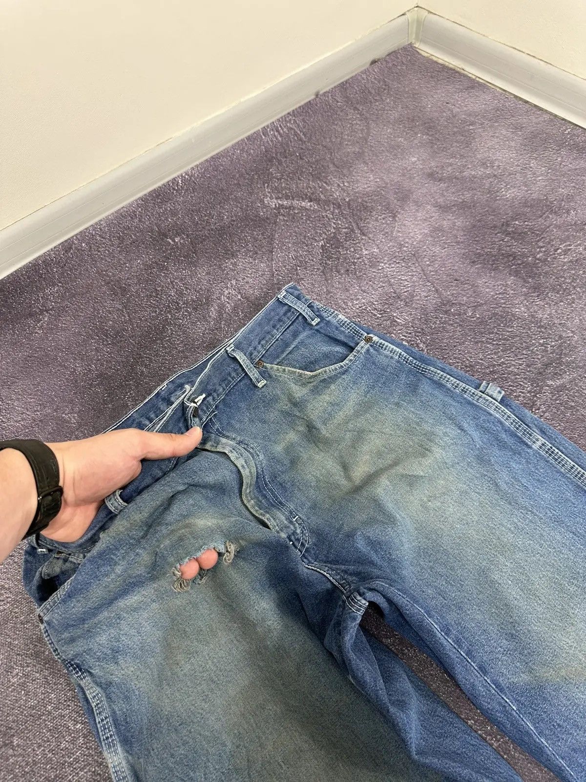 Dickies × Vintage Vintage Dickies Faded Blue Denim Skate Hype Baggy Jeans Size US 36 / EU 52 - 11 Thumbnail