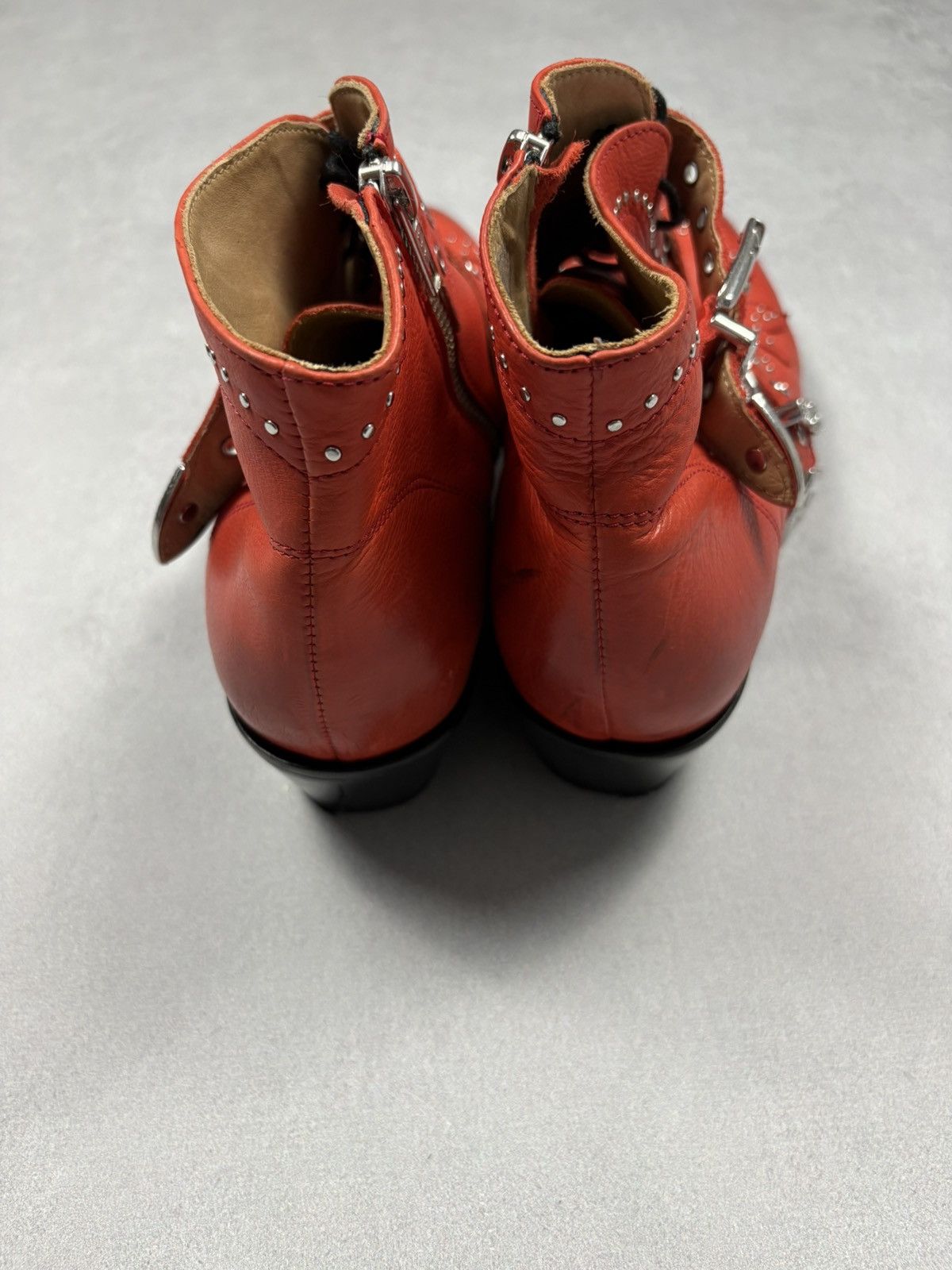 Other Air & Grace London Red Western Buckle Leather Boots 43 West Size US 10 / EU 43 - 3 Thumbnail