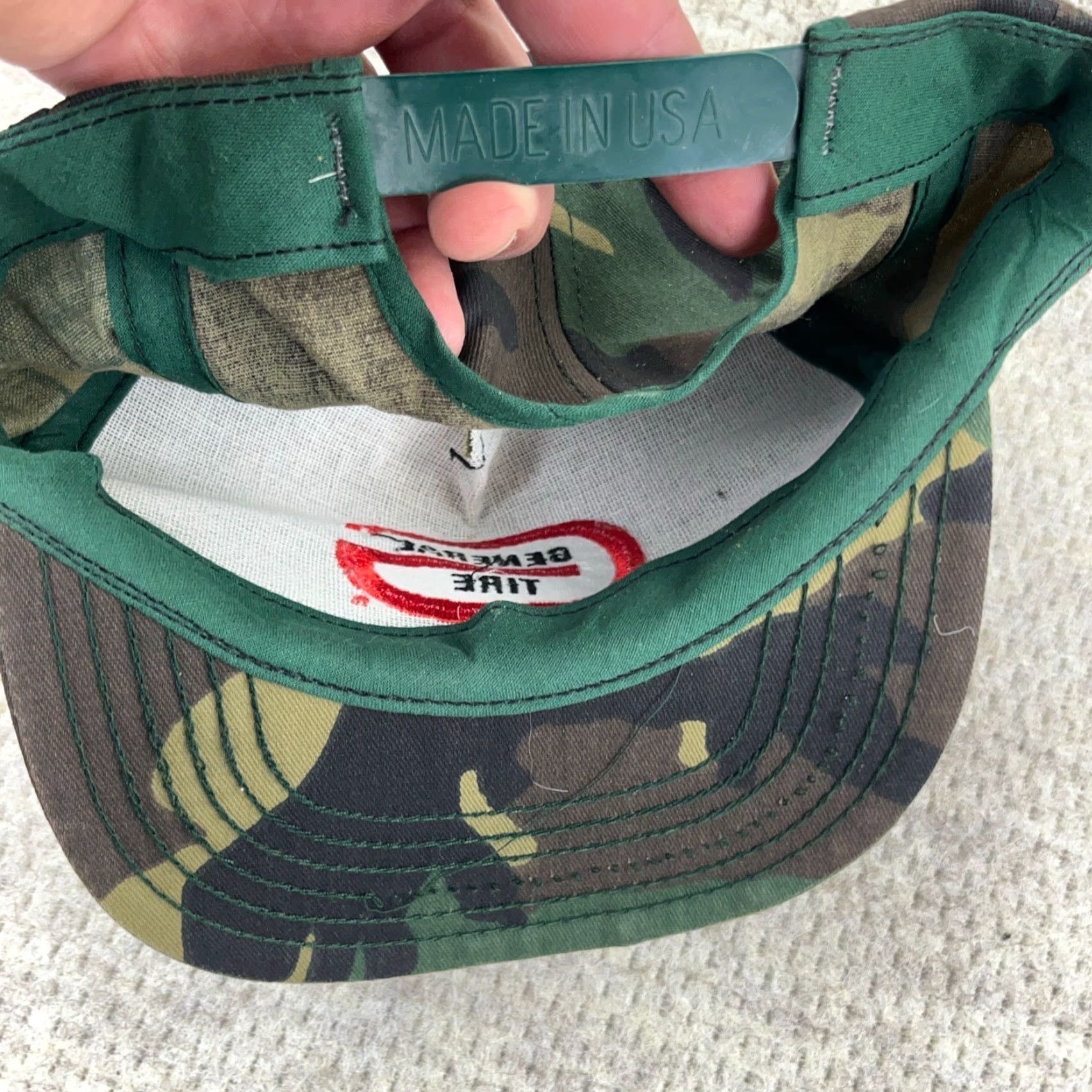 Vintage VINTAGE General Tires Hat Cap Made In USA 80s Green Army Camo Military Snapback Size ONE SIZE - 6 Thumbnail