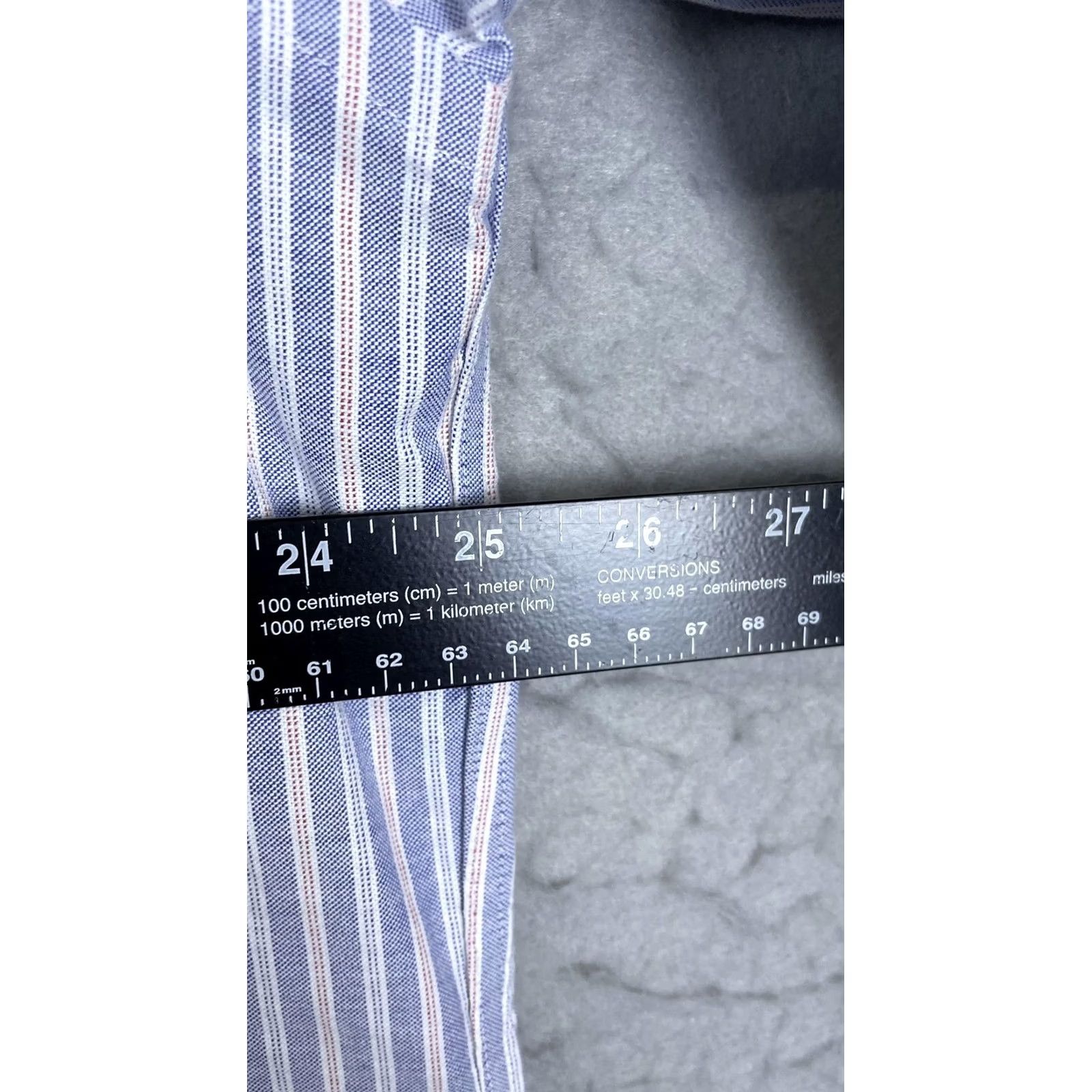Brooks Brothers Brooks Brothers Dress Shirt Mens L Blue Stripe Madison Fit Non Iron Stretch Shirt Size 42R - 4 Thumbnail