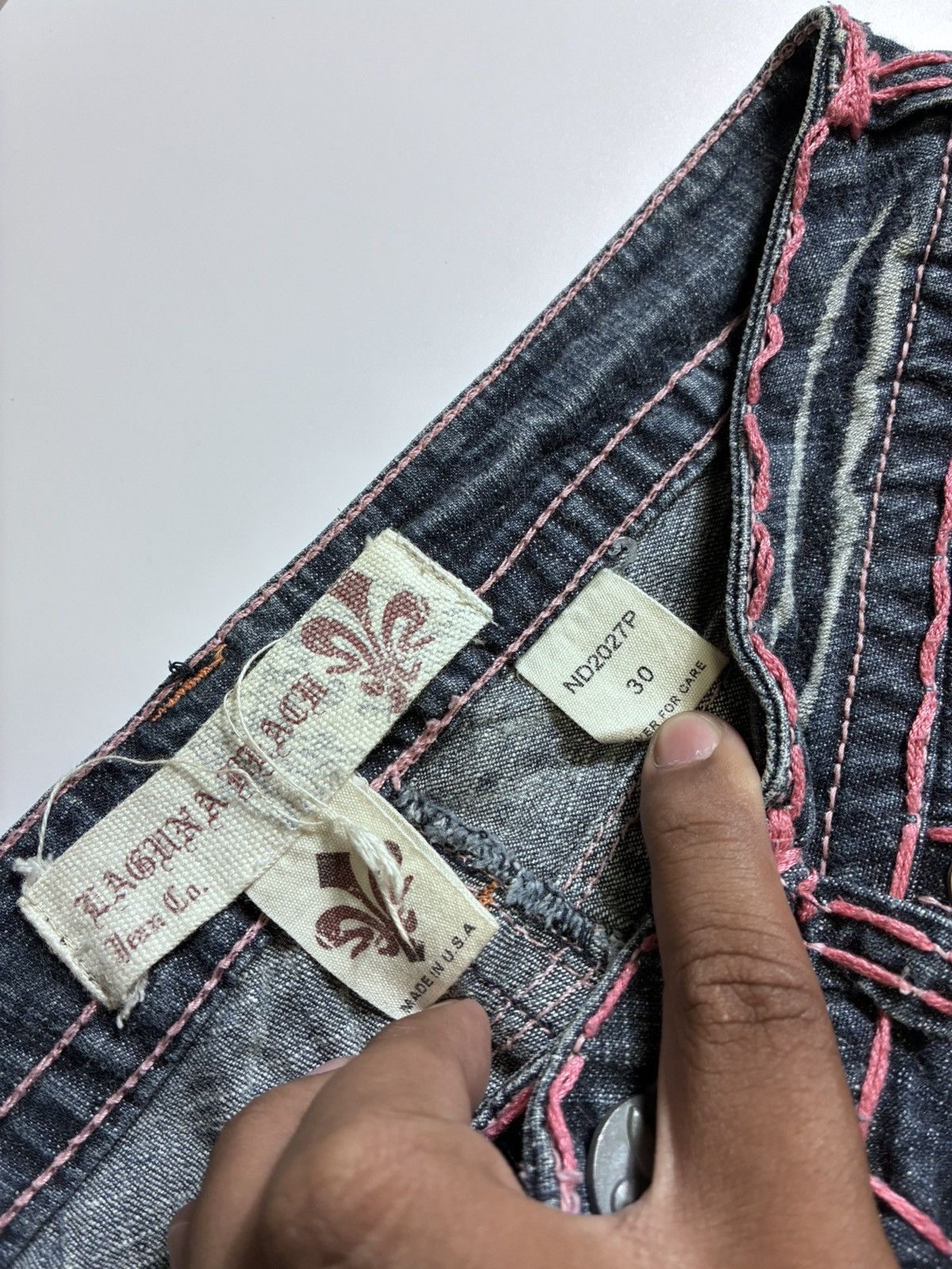 Other VINTAGE LAGUNA BEACH PINK Y2K 2000s DENIM JEANS Size 30" / US 8 / IT 44 - 6 Thumbnail