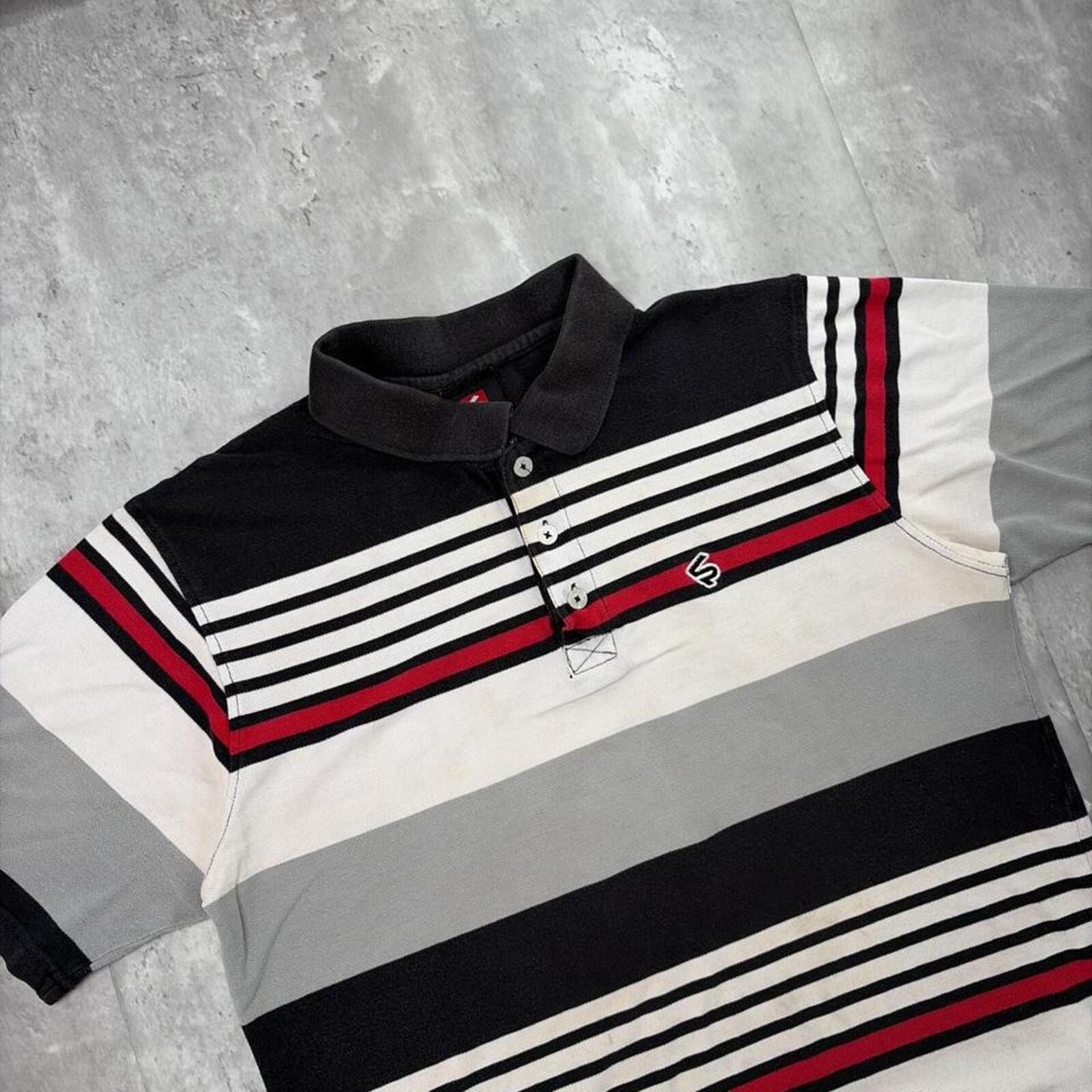 Southpole Y2K Southpole Striped Gothic Distressed Skater Polo Shirt Size US M / EU 48-50 / 2 - 4 Thumbnail
