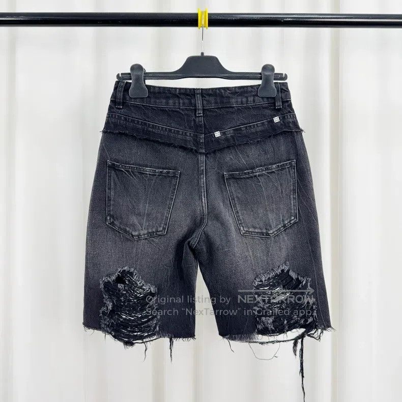 Givenchy Givenchy Distressed Destroyed Denim Shorts Size US 36 / EU 52 - 2 Thumbnail