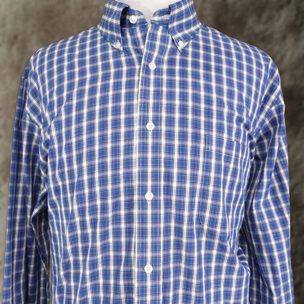 Croft & Barrow Croft & Barrow Shirt Mens 2XL 18.5-19 36/37 Blue Plaid Long Sleeve Button Down Size US XXL / EU 58 / 5 - 1 Thumbnail