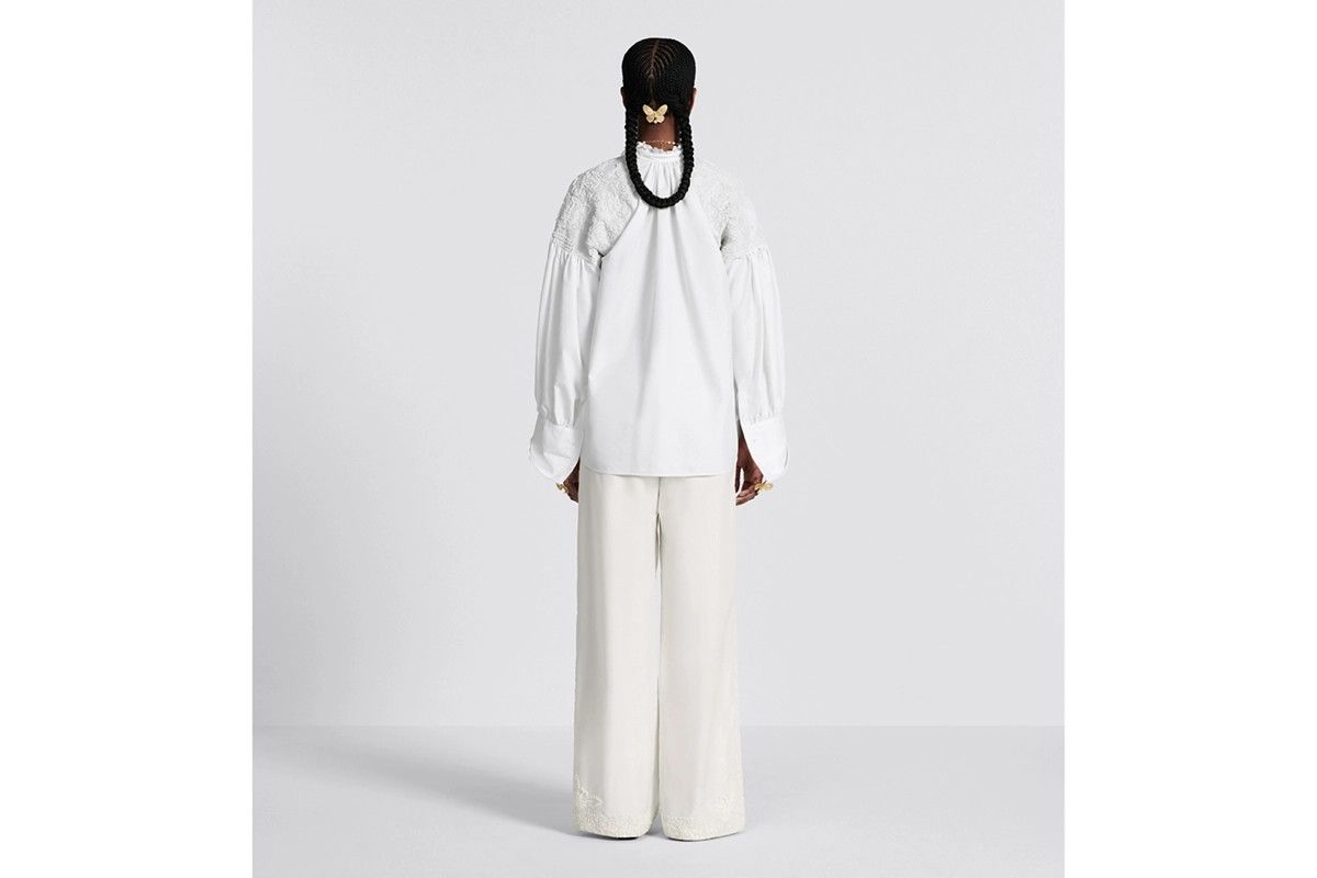 Dior o1bcso1str0225 Flared Embroidered Pants in Ecru Size 30" / US 8 / IT 44 - 6 Thumbnail