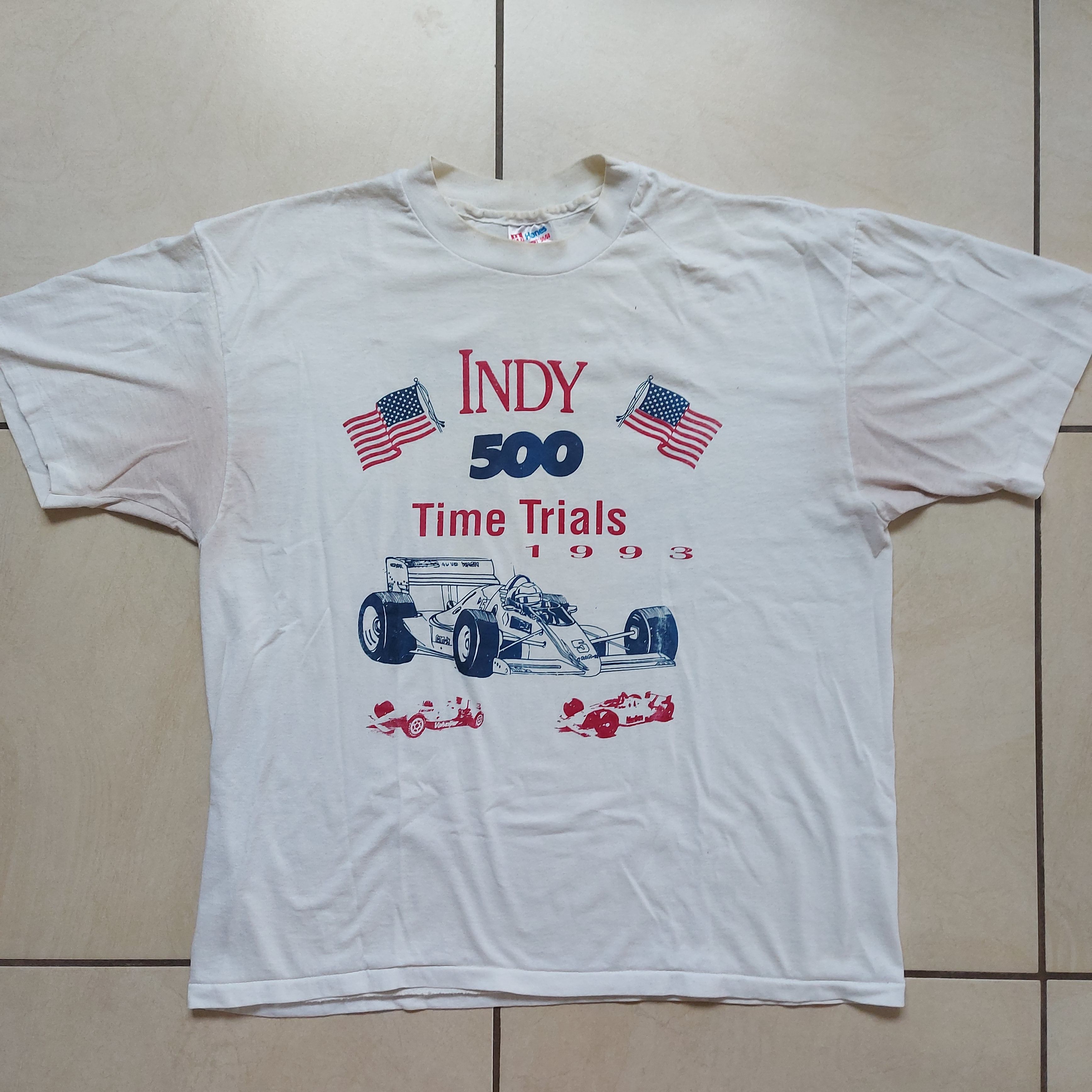 Vintage 1993 Indy 500 time trials tshirt Size US XL / EU 56 / 4 - 1 Thumbnail