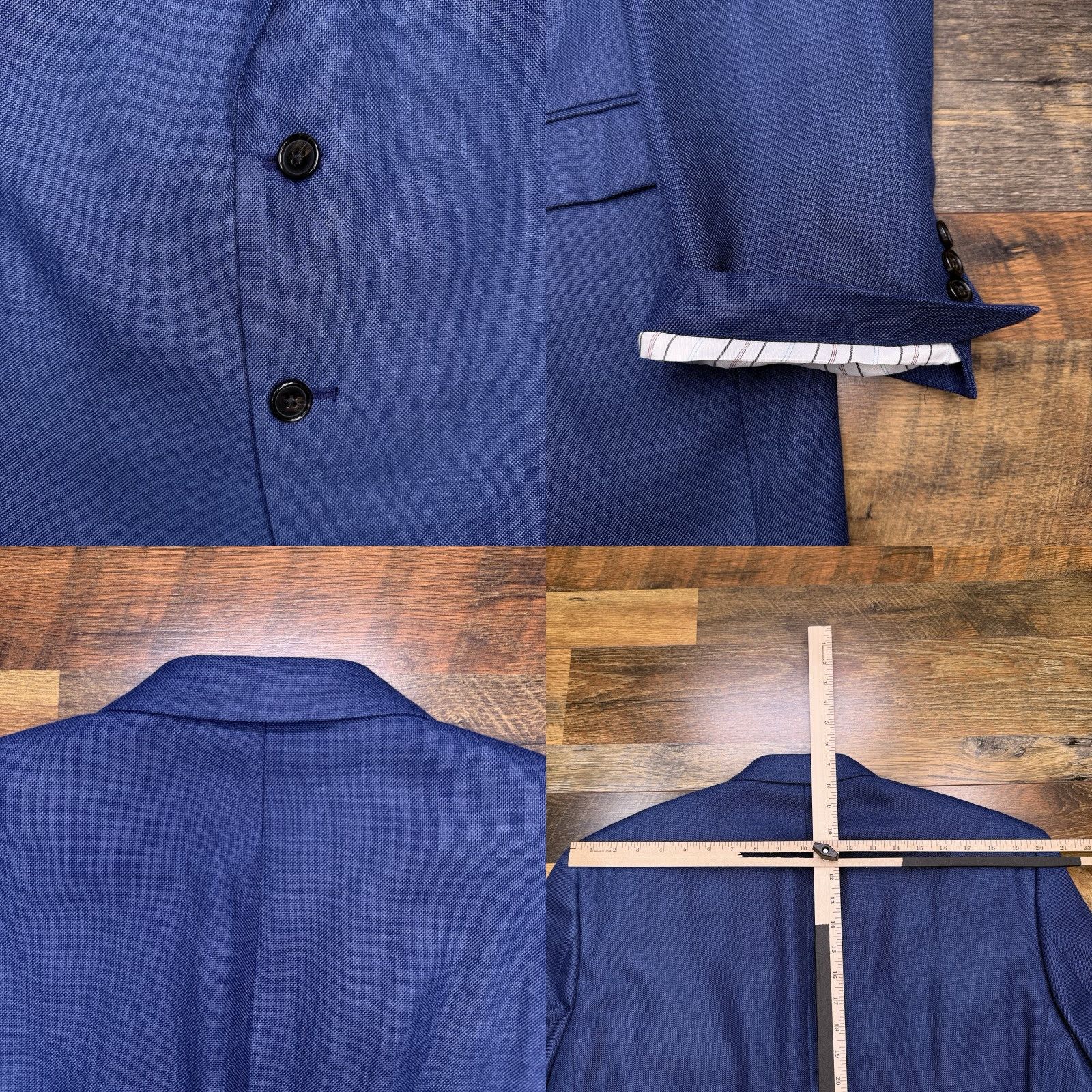 Ralph Lauren Lauren Ralph Lauren Blazer Sport Coat Linen Blend Blue 48R Men Regular Notch Lapel Single-Breasted Two-Button Size 48R - 8 Thumbnail