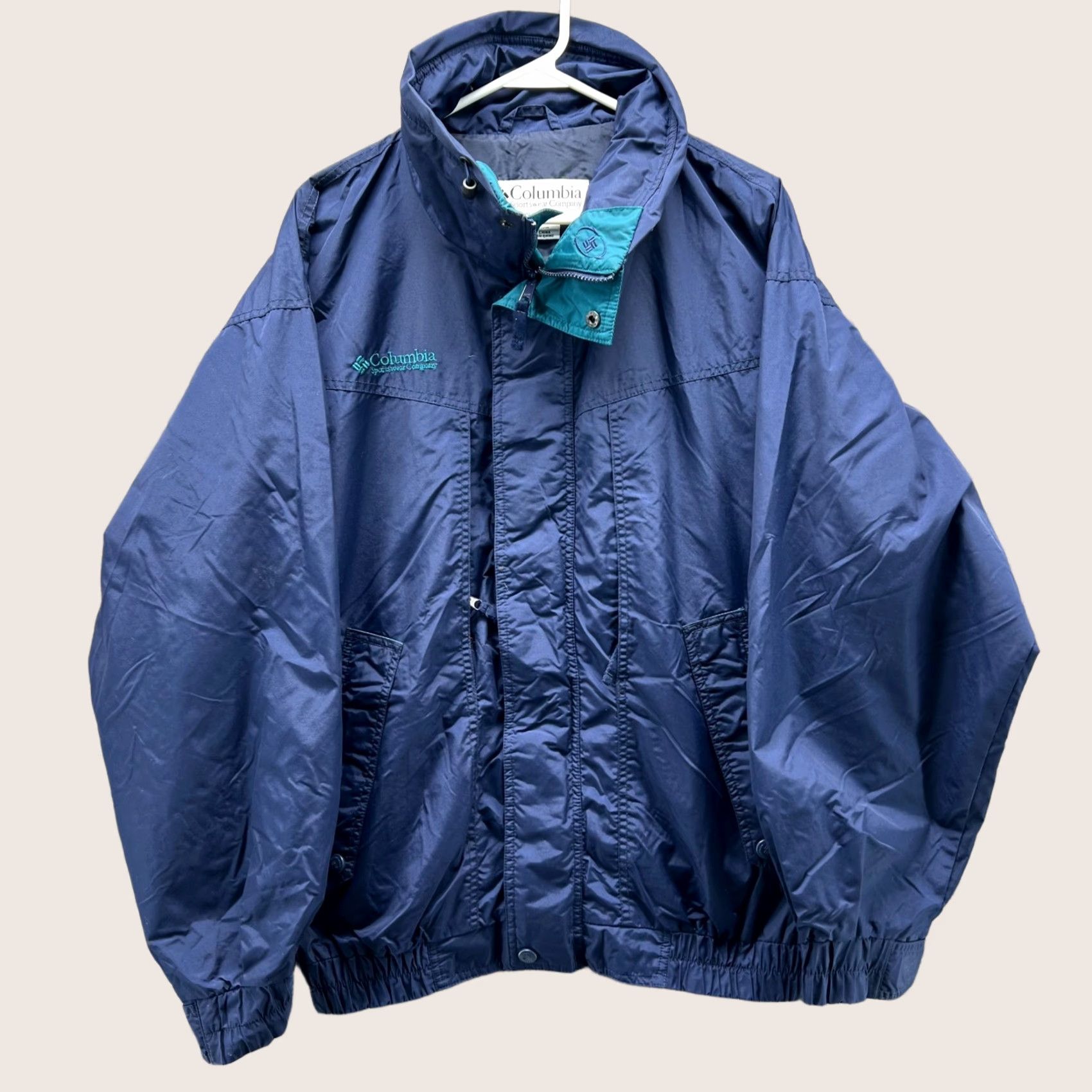 Vintage VINTAGE Columbia Jacket Mens Medium Blue Windbreaker Nylon Rain Coat Whirlibird Size US M / EU 48-50 / 2 - 1 Thumbnail