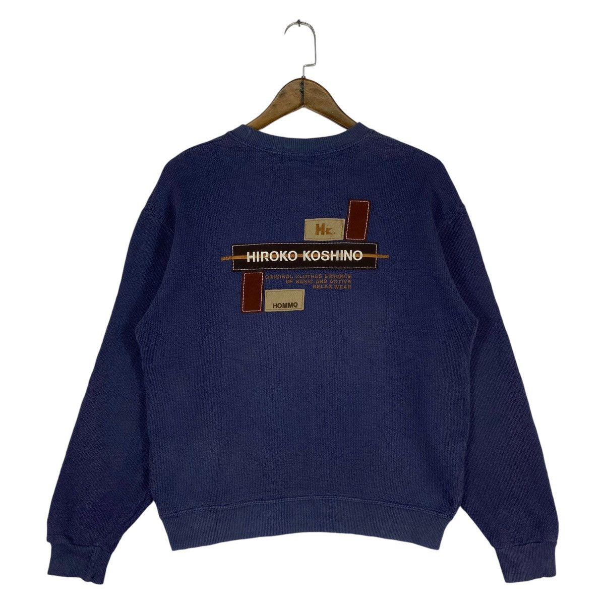 Hiroko Koshino Homme × Vintage Vintage Hiroko Koshino Crewneck Sweatshirt Navy Blue Size US M / EU 48-50 / 2 - 7 Thumbnail