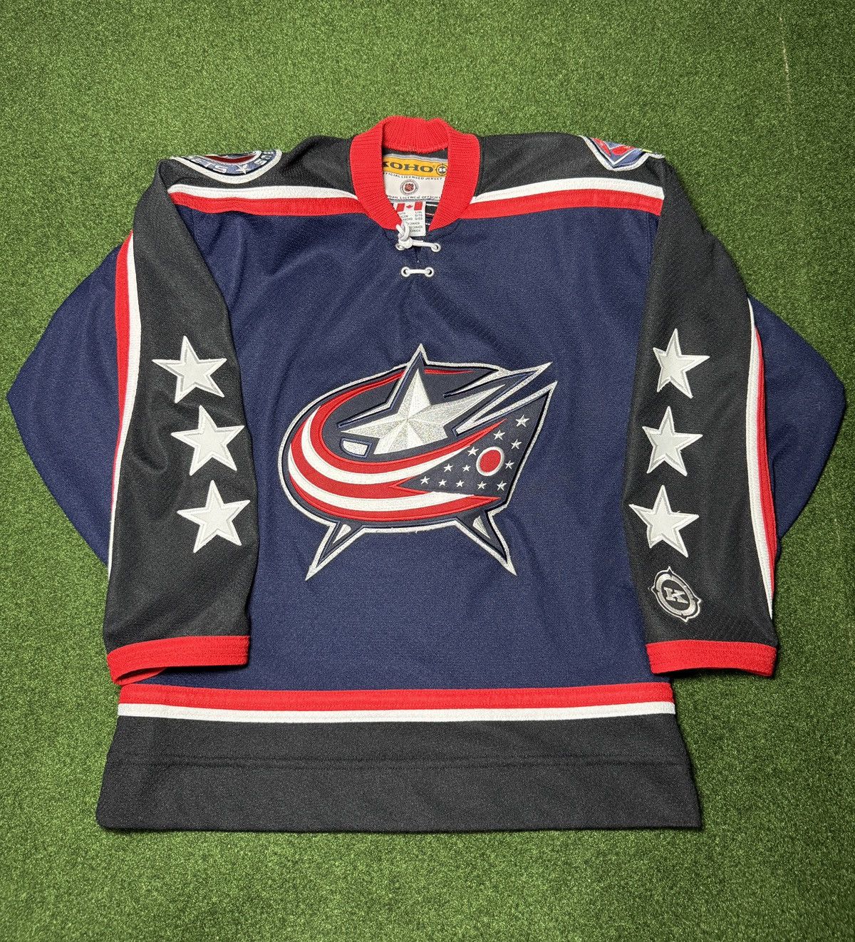 Koho × NHL × Vintage Vtg Koho Columbus Blue Jackets Boys L/XL Adult Small Jersey Size US S / EU 44-46 / 1 - 1 Thumbnail